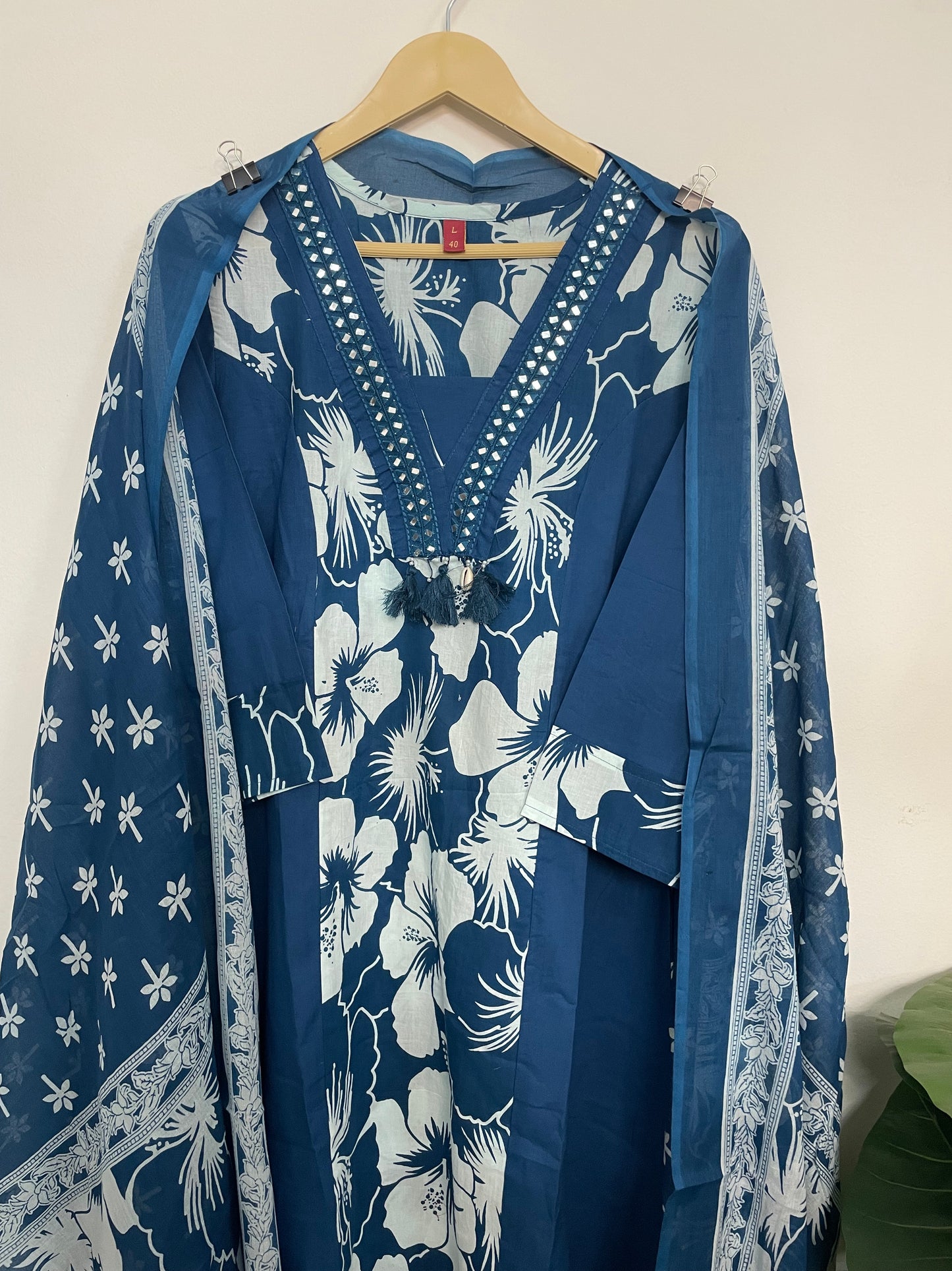 T072-Premium Pure cotton kurti with pant and dupatta