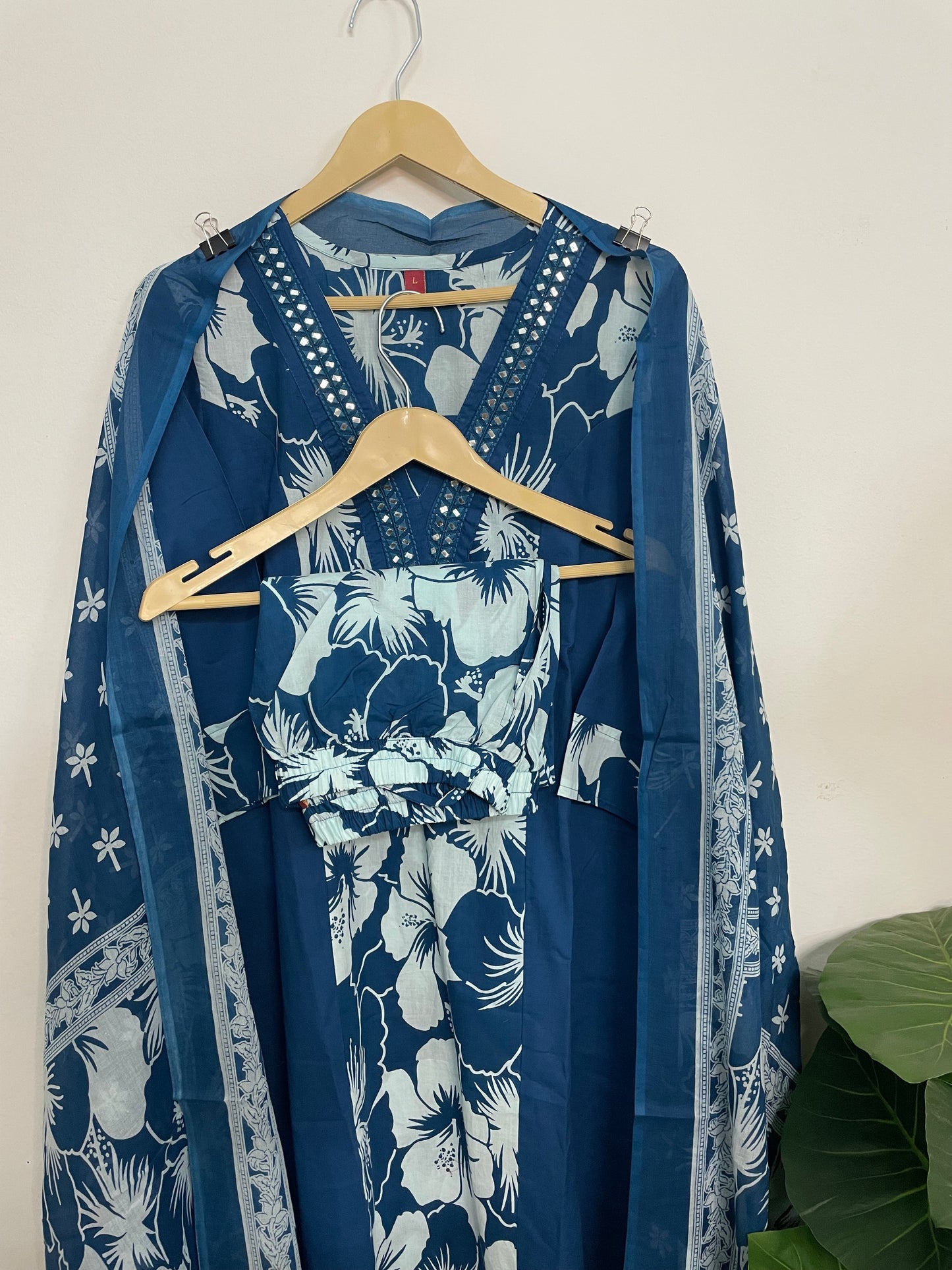 T072-Premium Pure cotton kurti with pant and dupatta