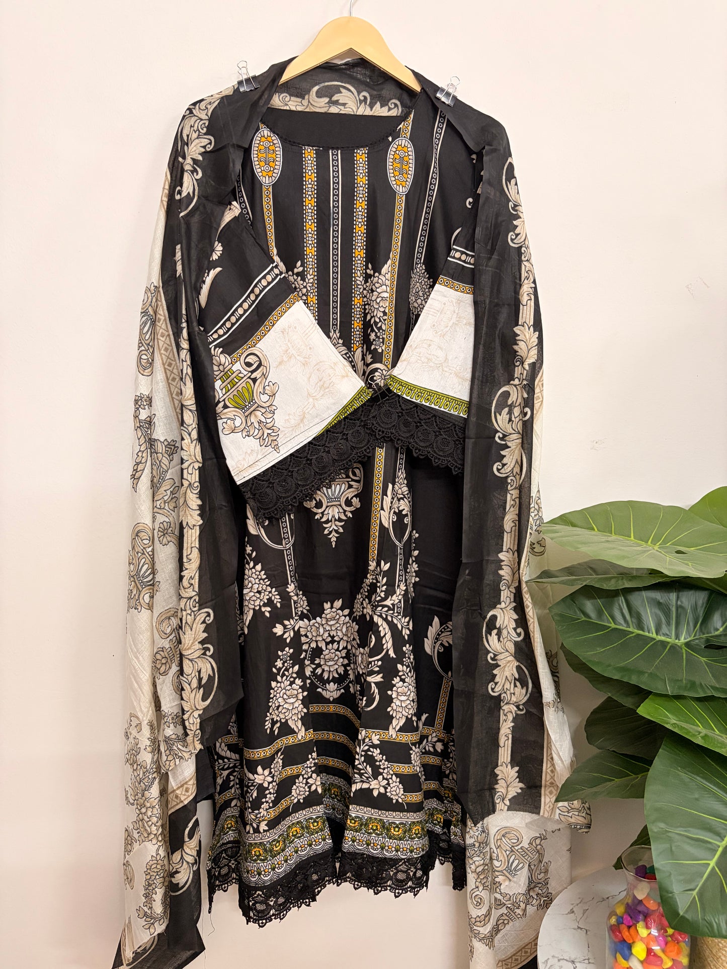 T125- Premium Pure Cotton Pakistani three-piece suit