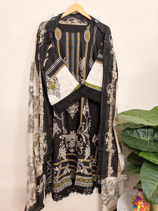 T125- Premium Pure Cotton Pakistani three-piece suit