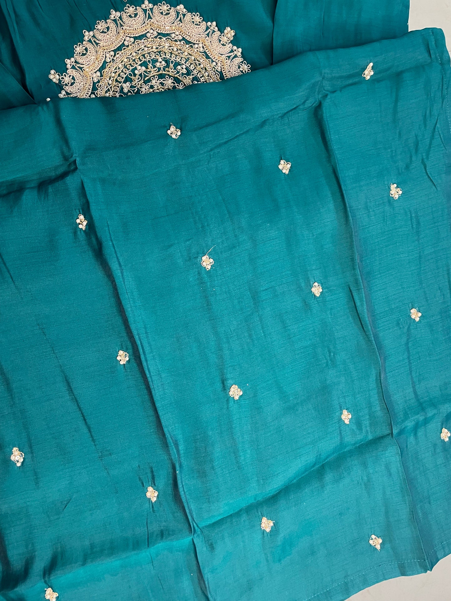 T061-Premium Pure Mul Chanderi kurti with pant and dupatta