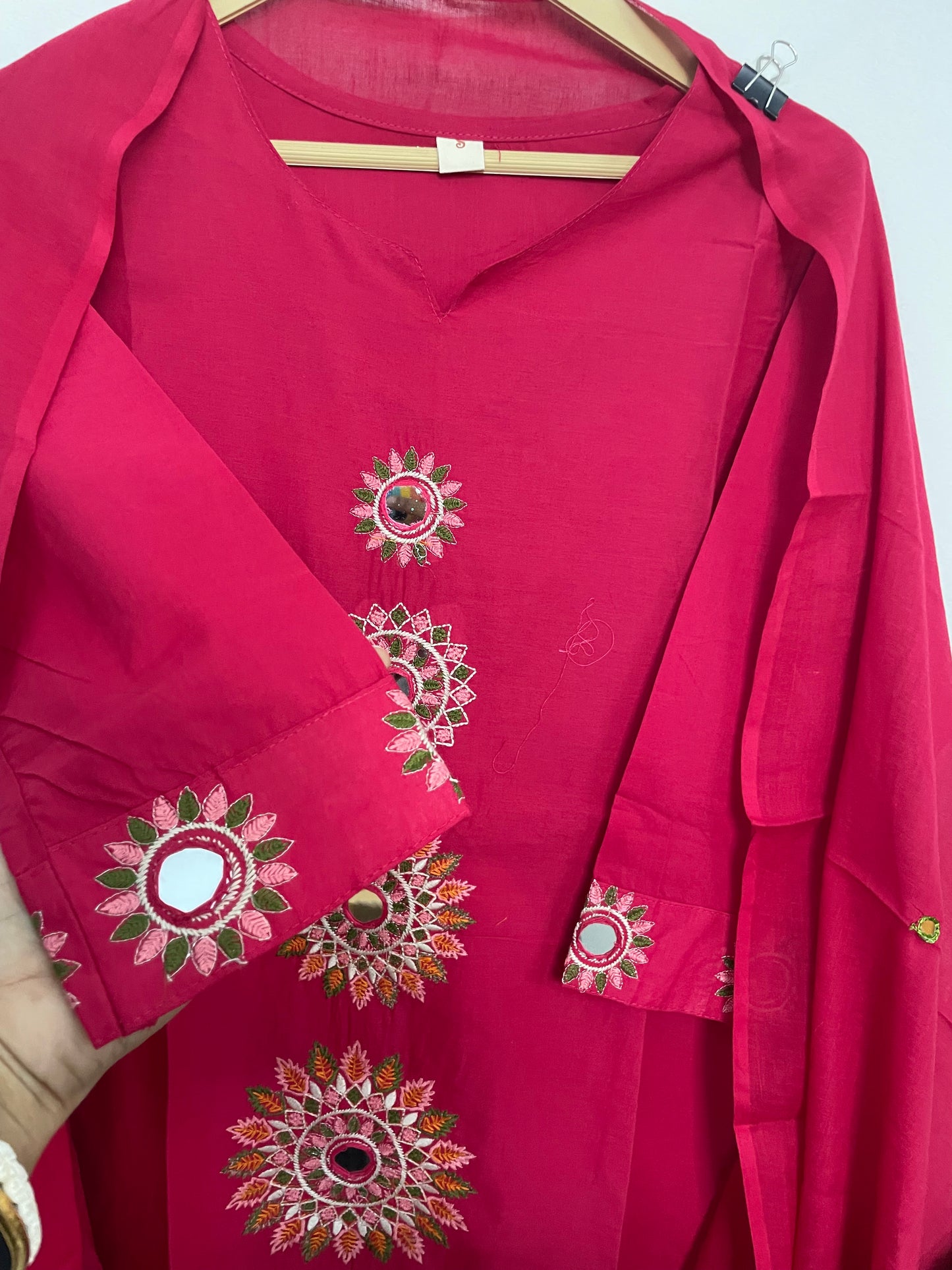 T069-Premium Pure cotton kurti with pant and dupatta