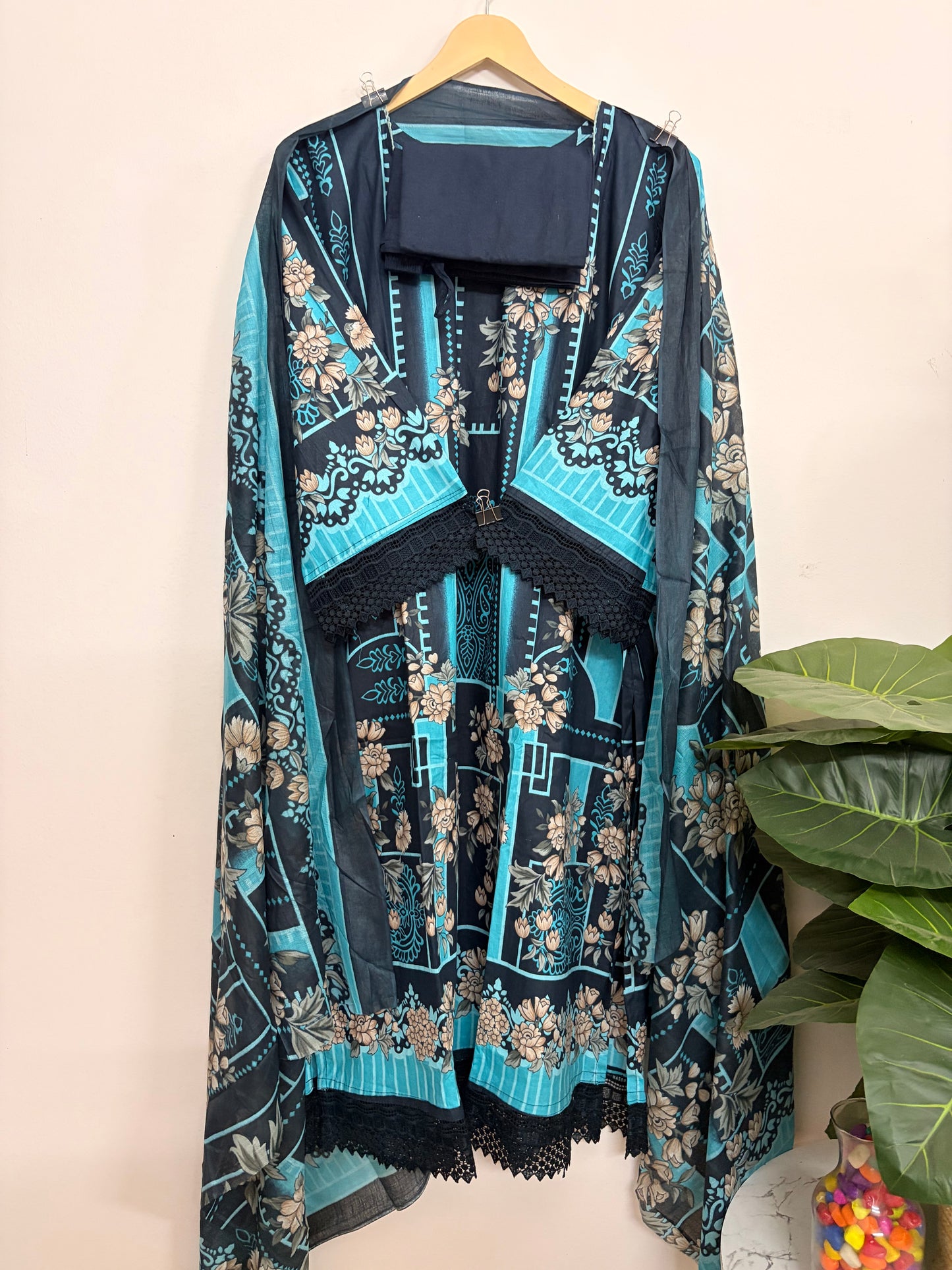 T123- Premium Pure Cotton Pakistani three-piece suit
