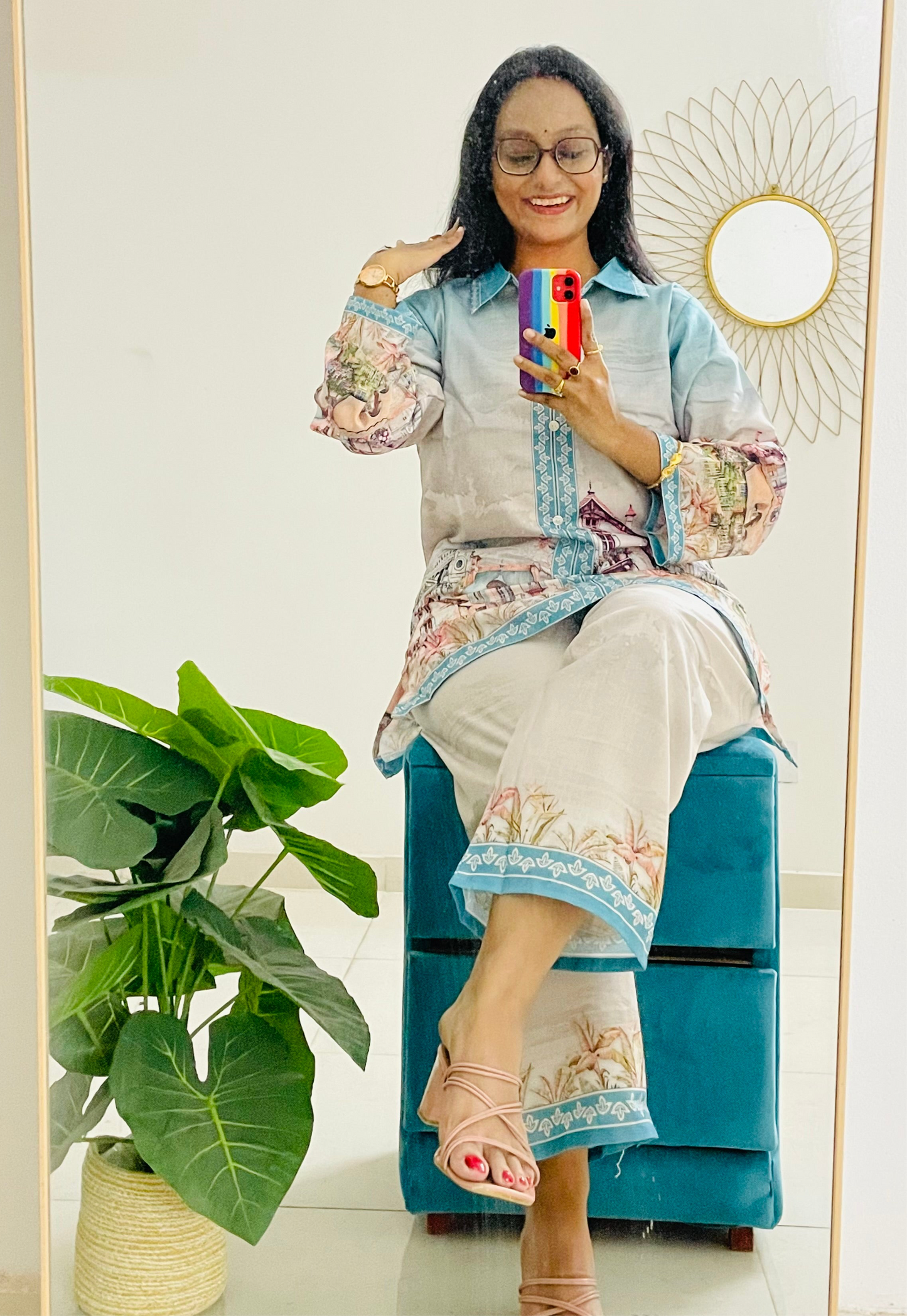 T040-CANVAS OF CLOUDS PAINTED COTTON CO-ORD