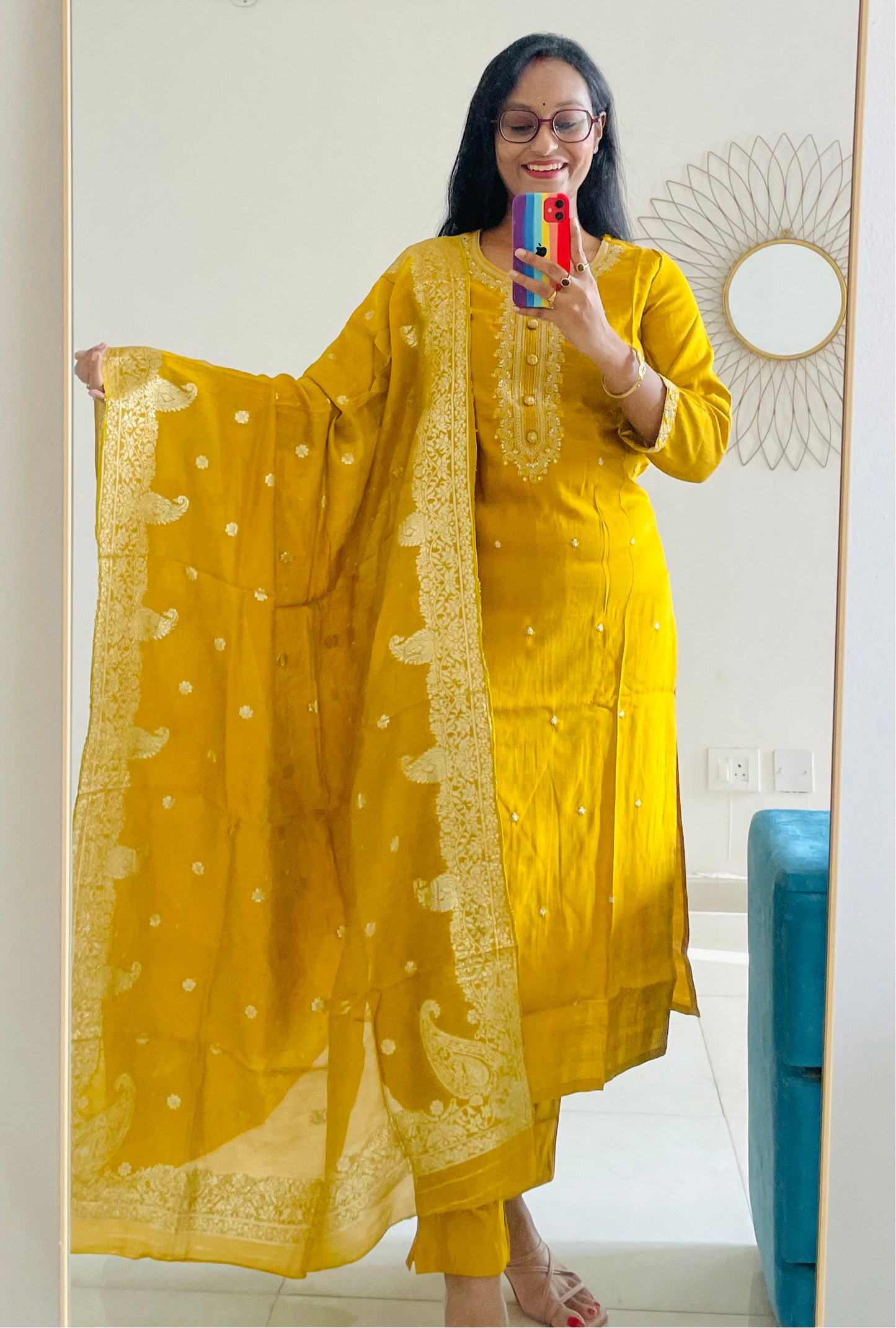 T023-GOLDEN HOUR WEAVE ROMAN SILK SUIT SET