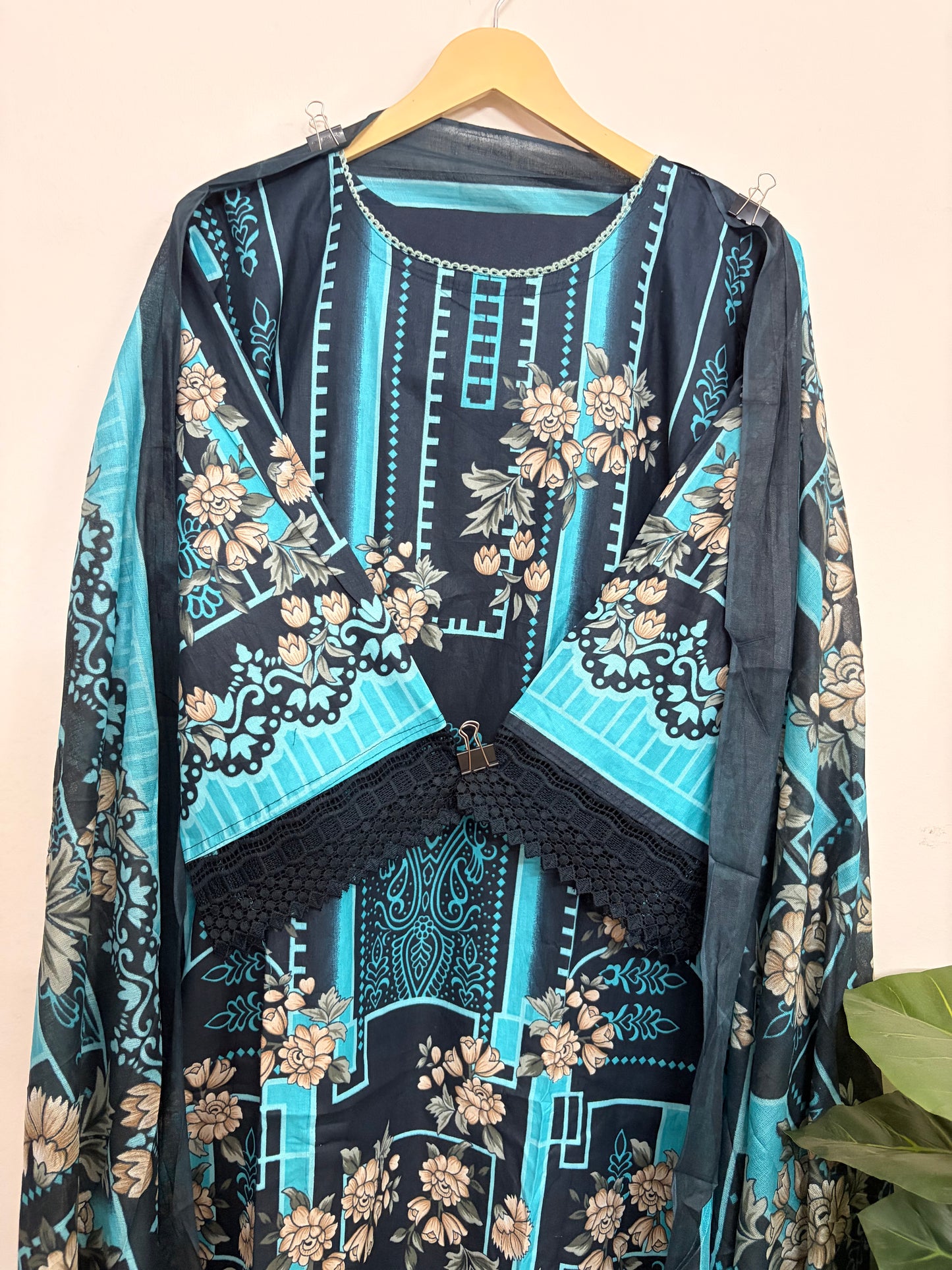 T123- Premium Pure Cotton Pakistani three-piece suit
