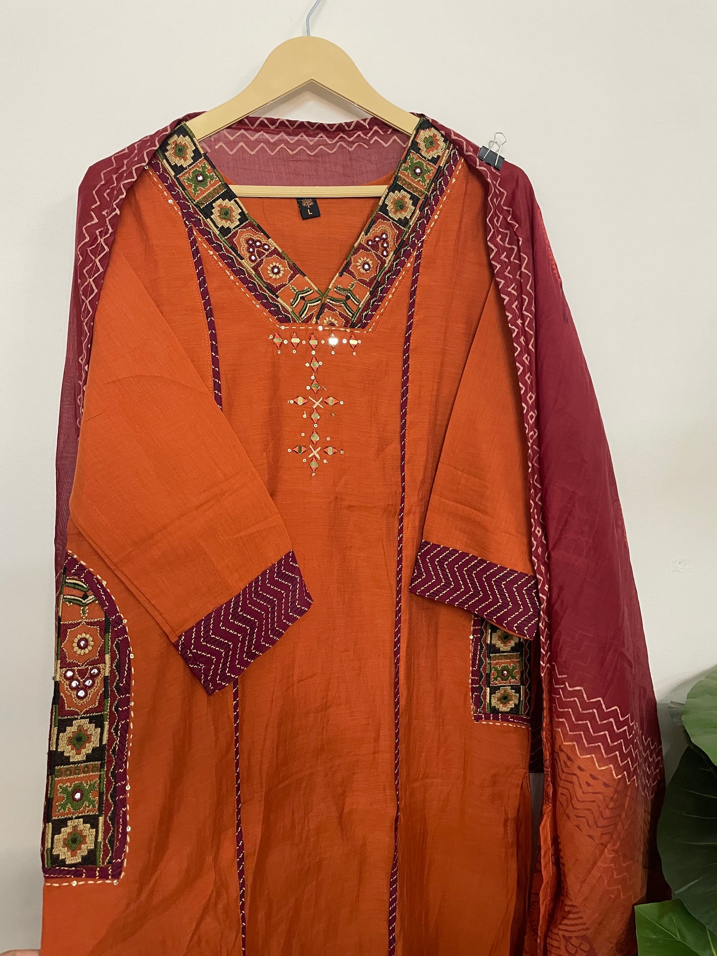 T068-Premium Pure cotton kurti with pant and dupatta