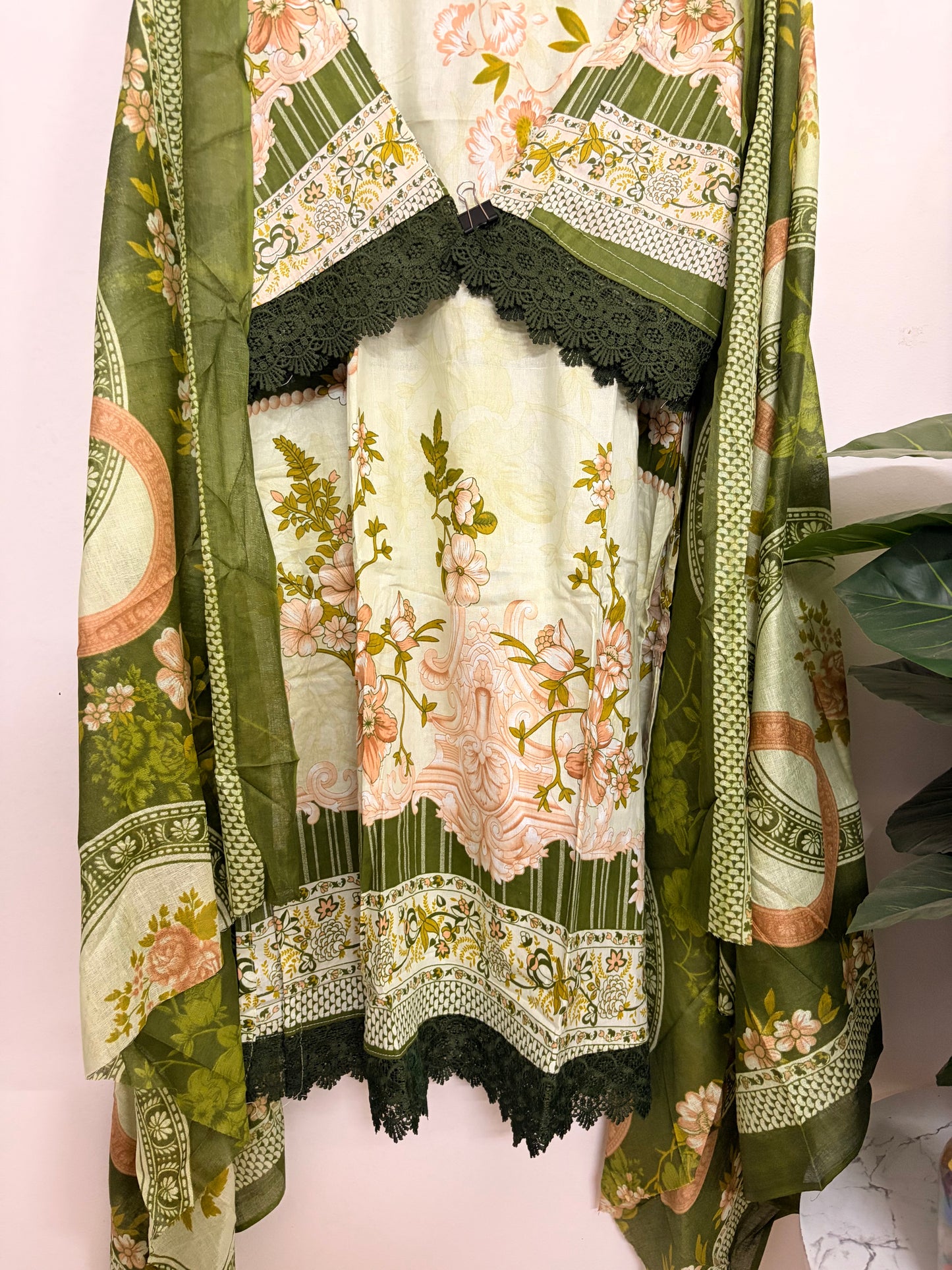 T124- Premium Pure Cotton Pakistani three-piece suit