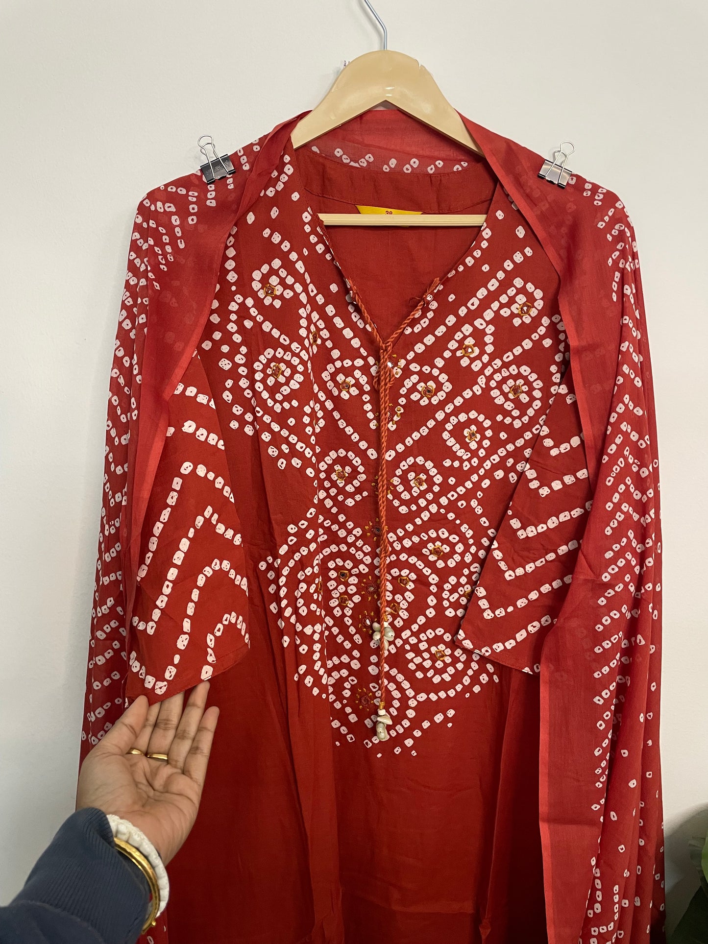 T085- Premium Pure Cotton Straight Kurti with pant and dupatta