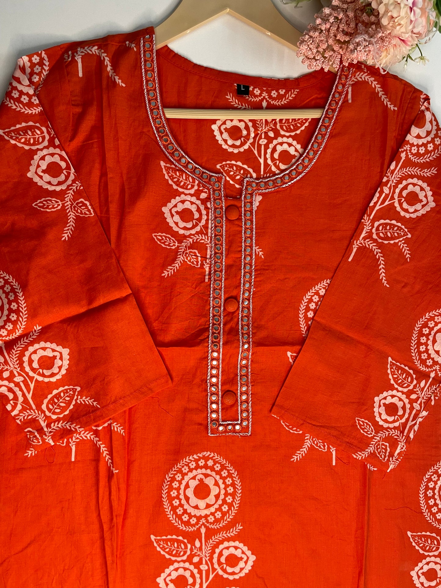 T065-Premium Pure cotton kurti with pant and dupatta