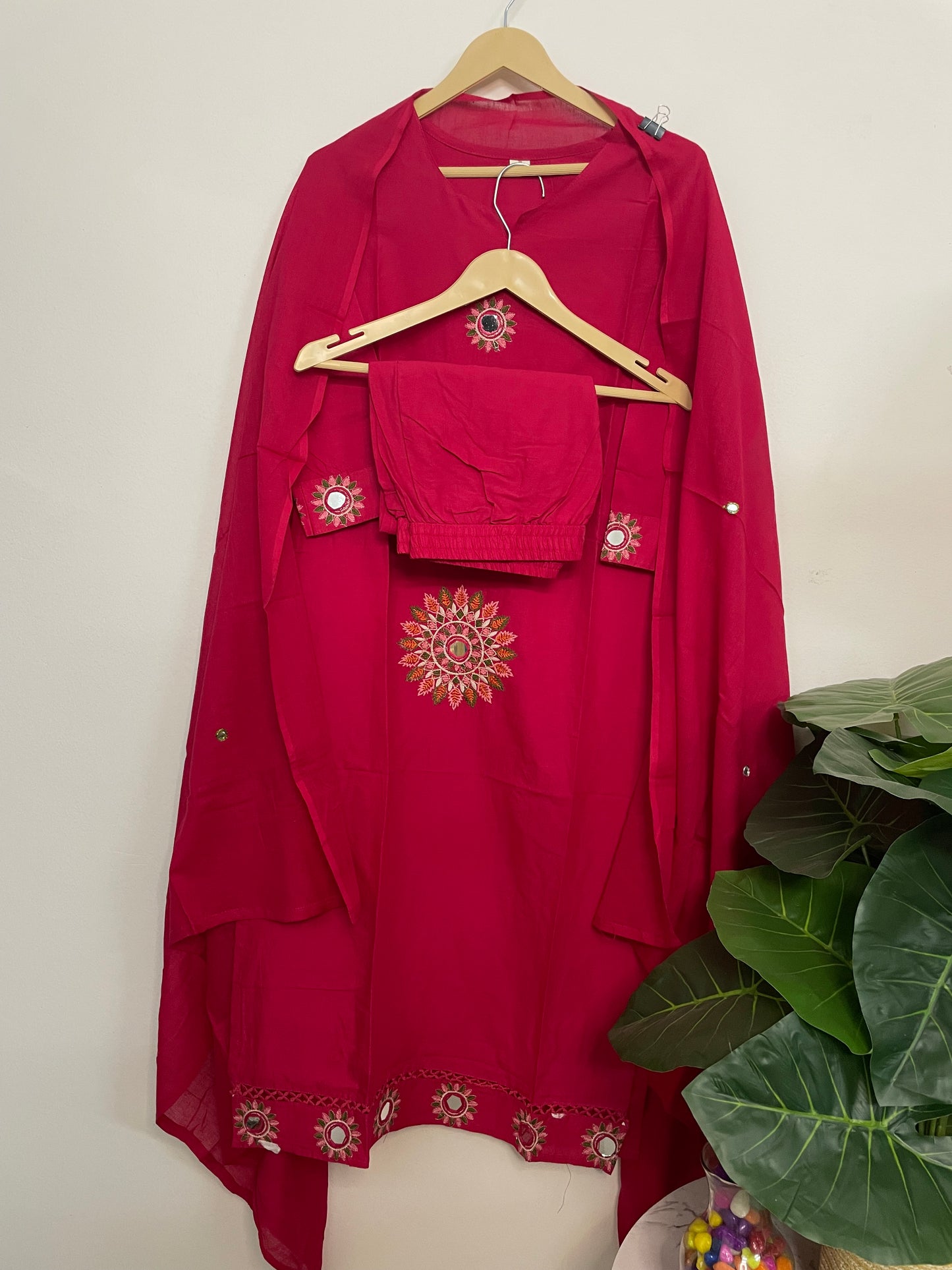 T069-Premium Pure cotton kurti with pant and dupatta