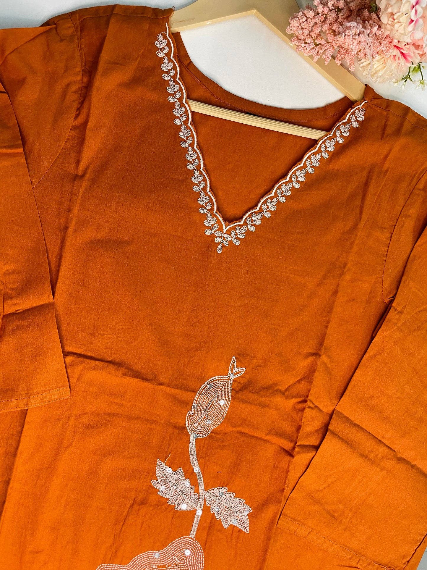 T066-Premium Pure cotton kurti with pant and dupatta