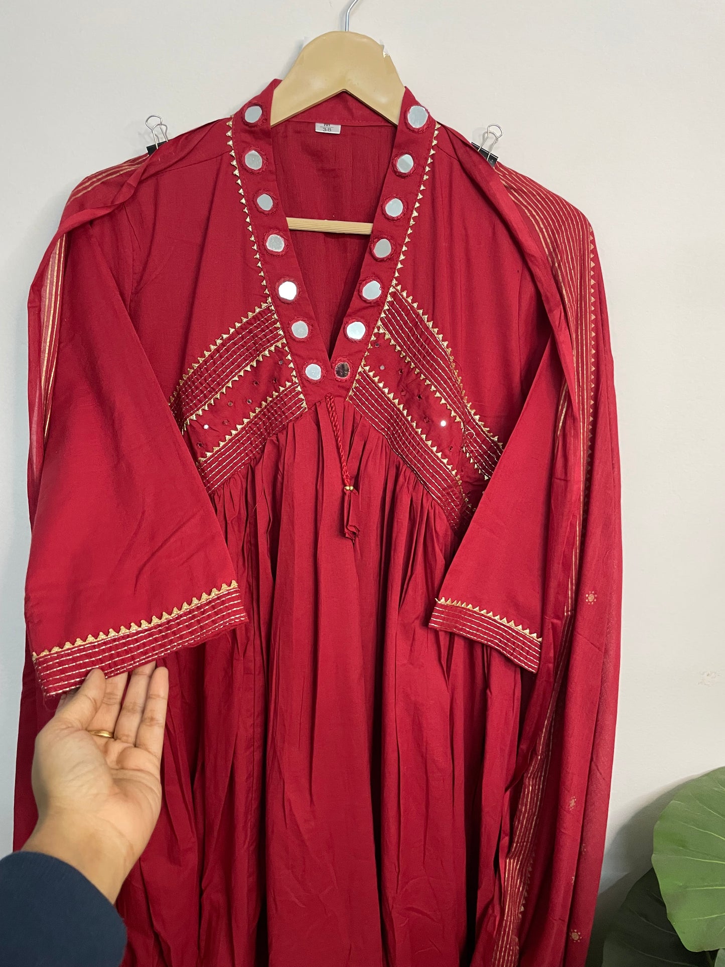 T089- Premium Pure Cotton kurti with pant and dupatta