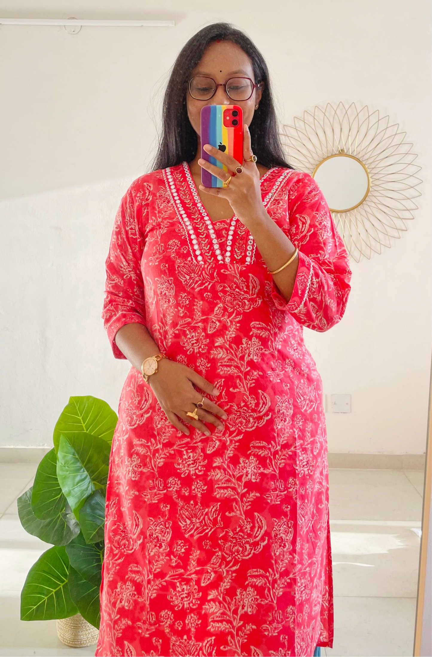 T016-Premium Pure cotton kurti with pant and dupatta