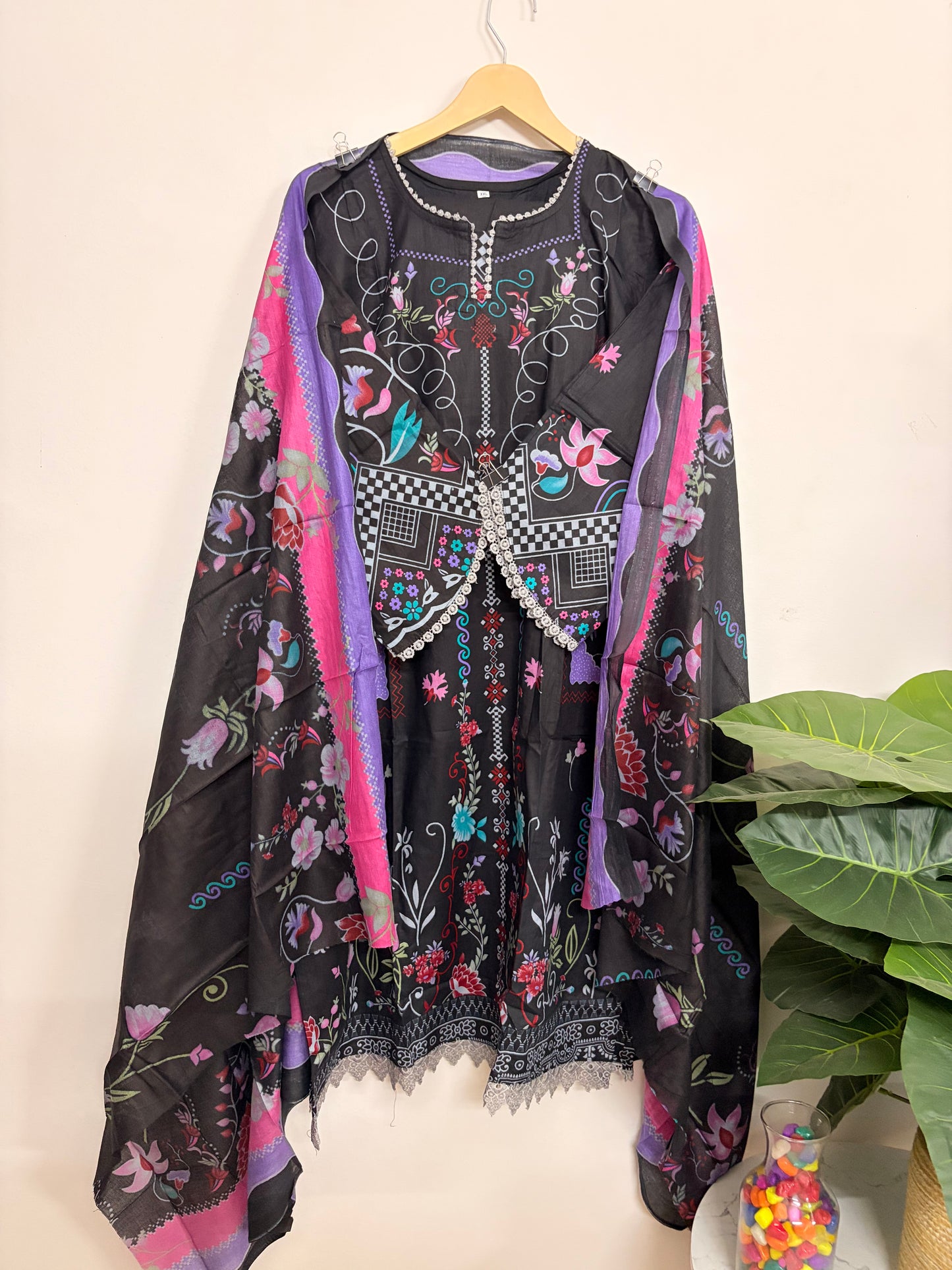 T117- Premium Pure cotton Pakistani style three-piece suit