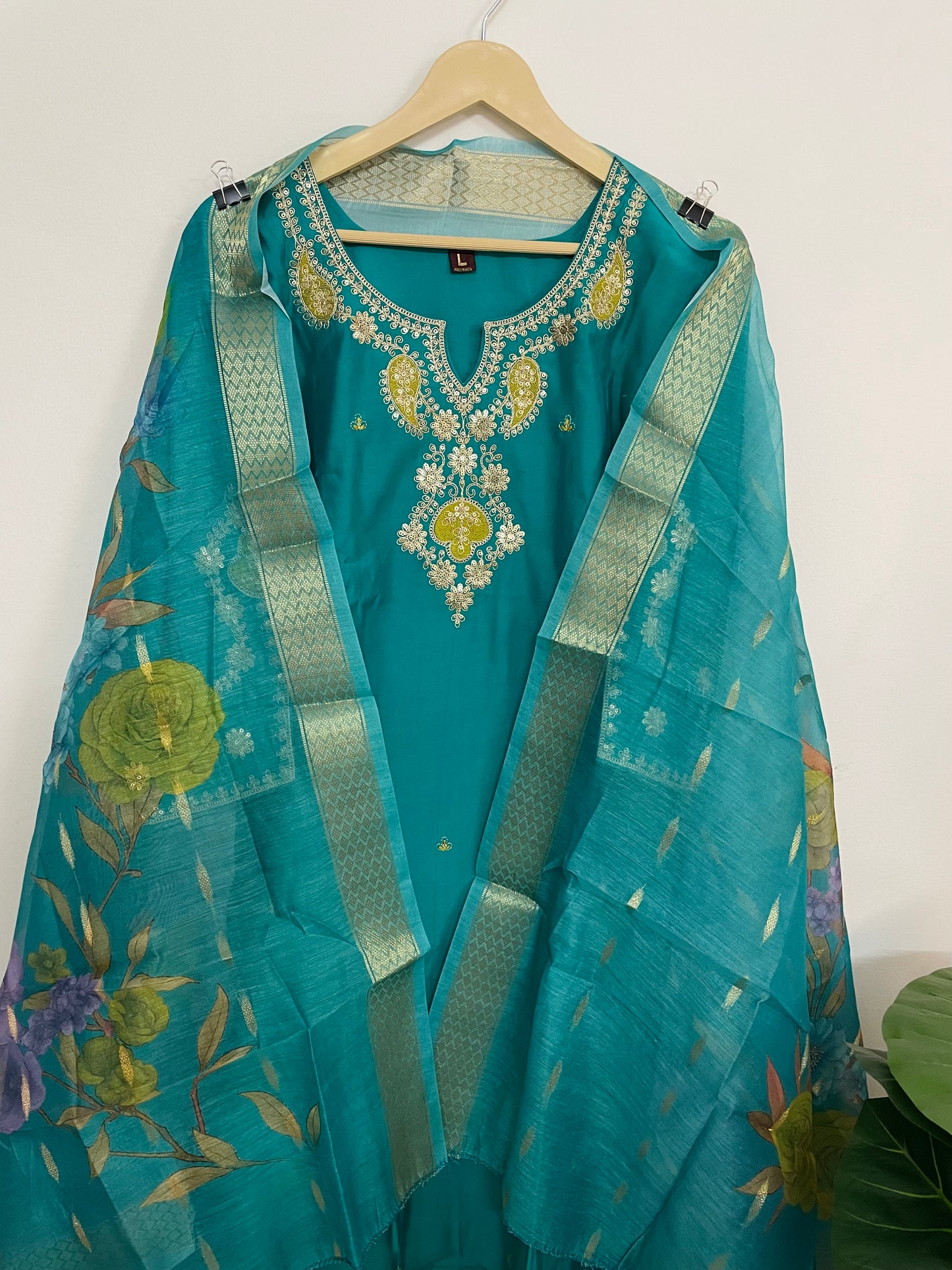 T056-Premium Pure Muslin kurti with pant and dupatta