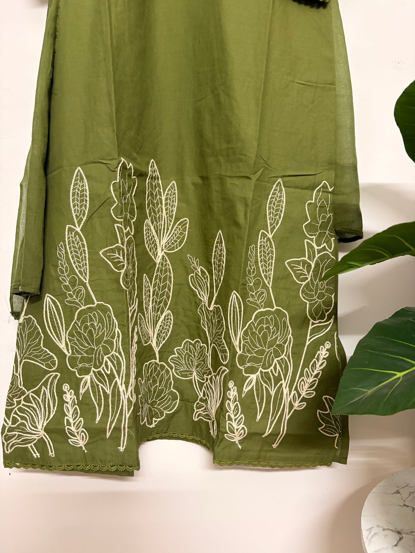 T116- Premium Pure Cotton kurti with pant and dupatta