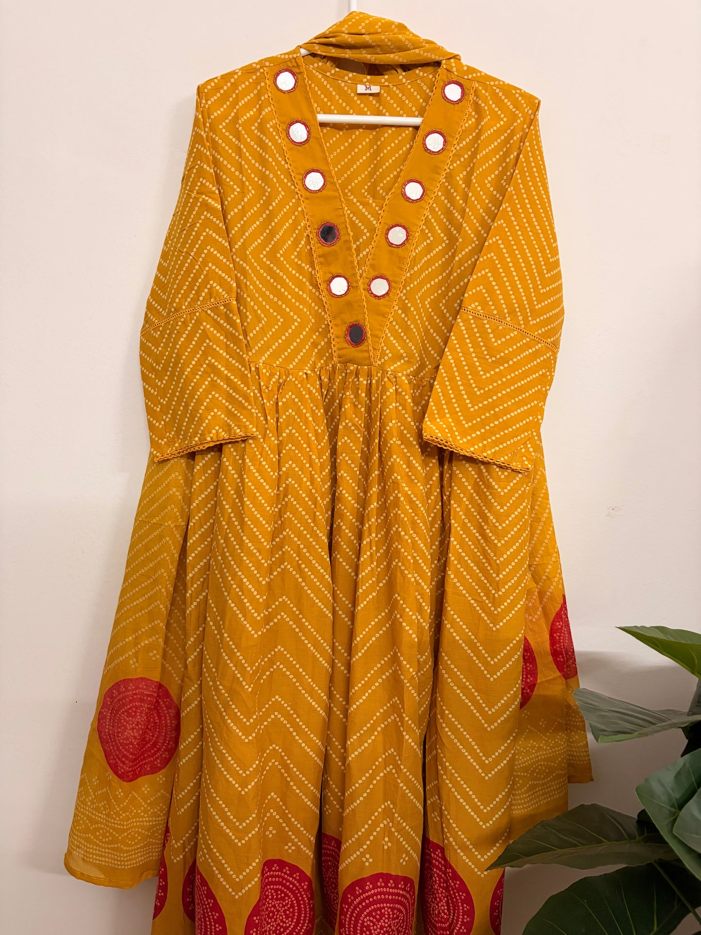 T106- Premium Pure Cotton Anarkali kurti with pant and dupatta