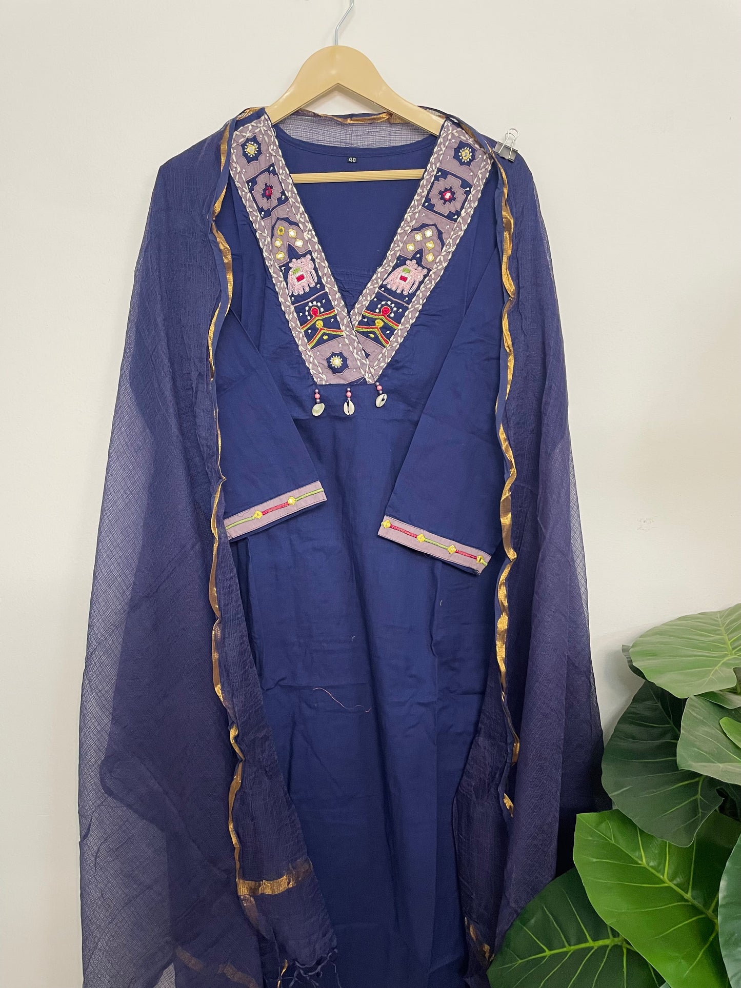 T067-Premium Pure cotton kurti with pant and dupatta