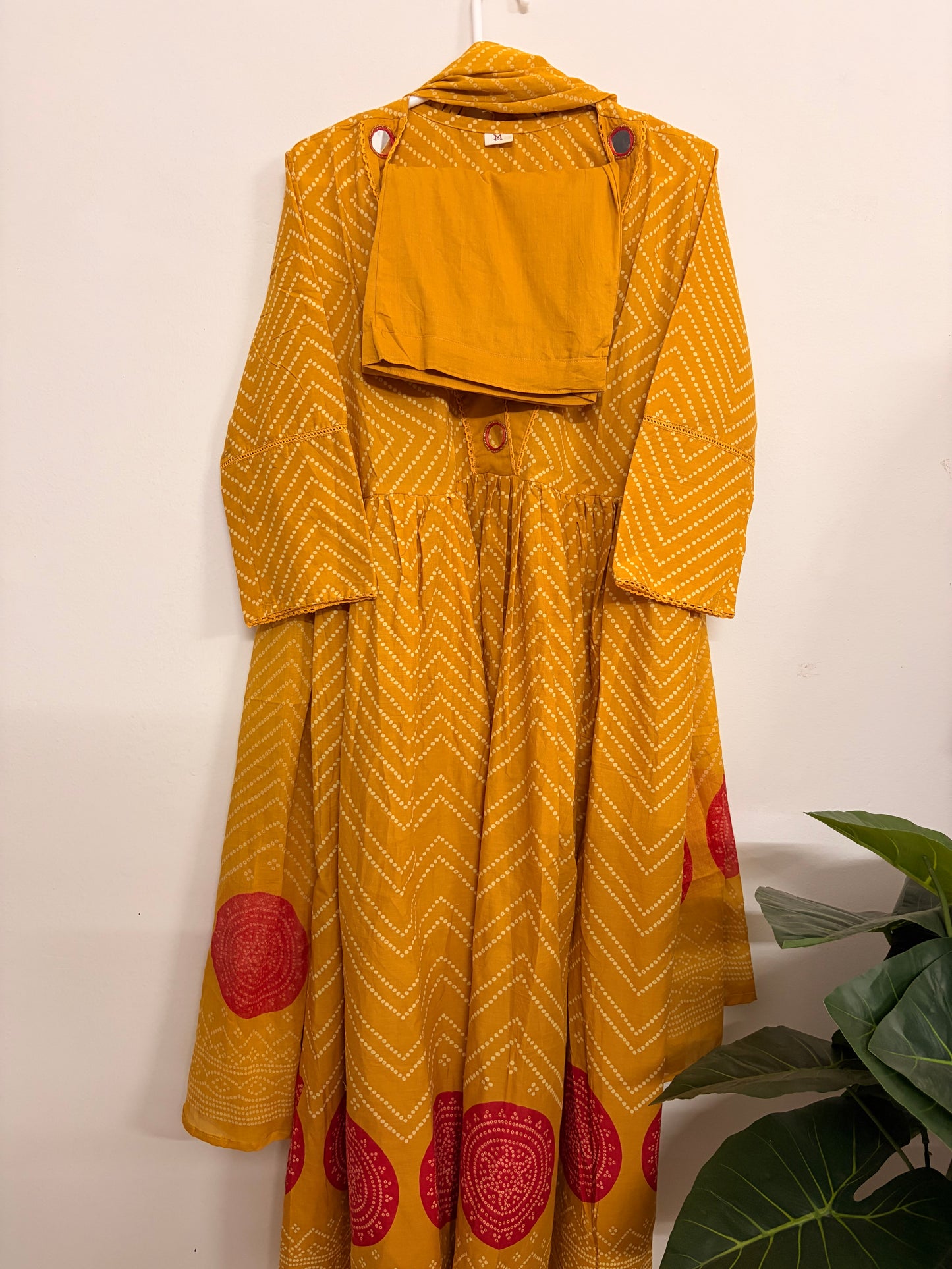T106- Premium Pure Cotton Anarkali kurti with pant and dupatta