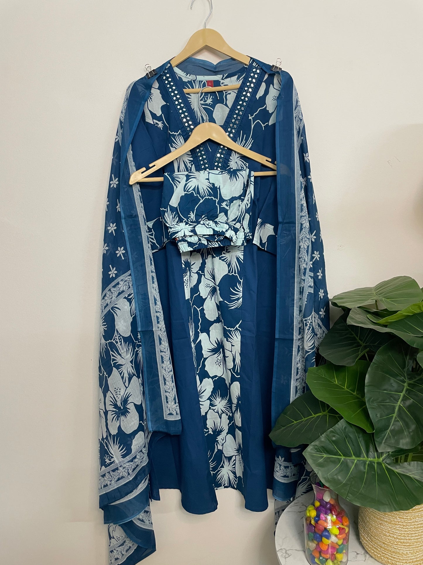 T072-Premium Pure cotton kurti with pant and dupatta