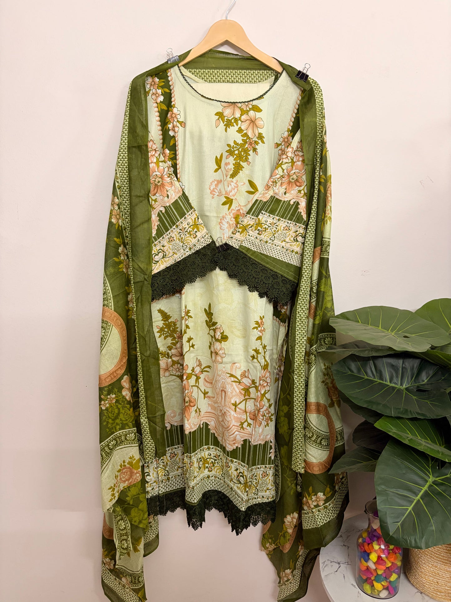 T124- Premium Pure Cotton Pakistani three-piece suit