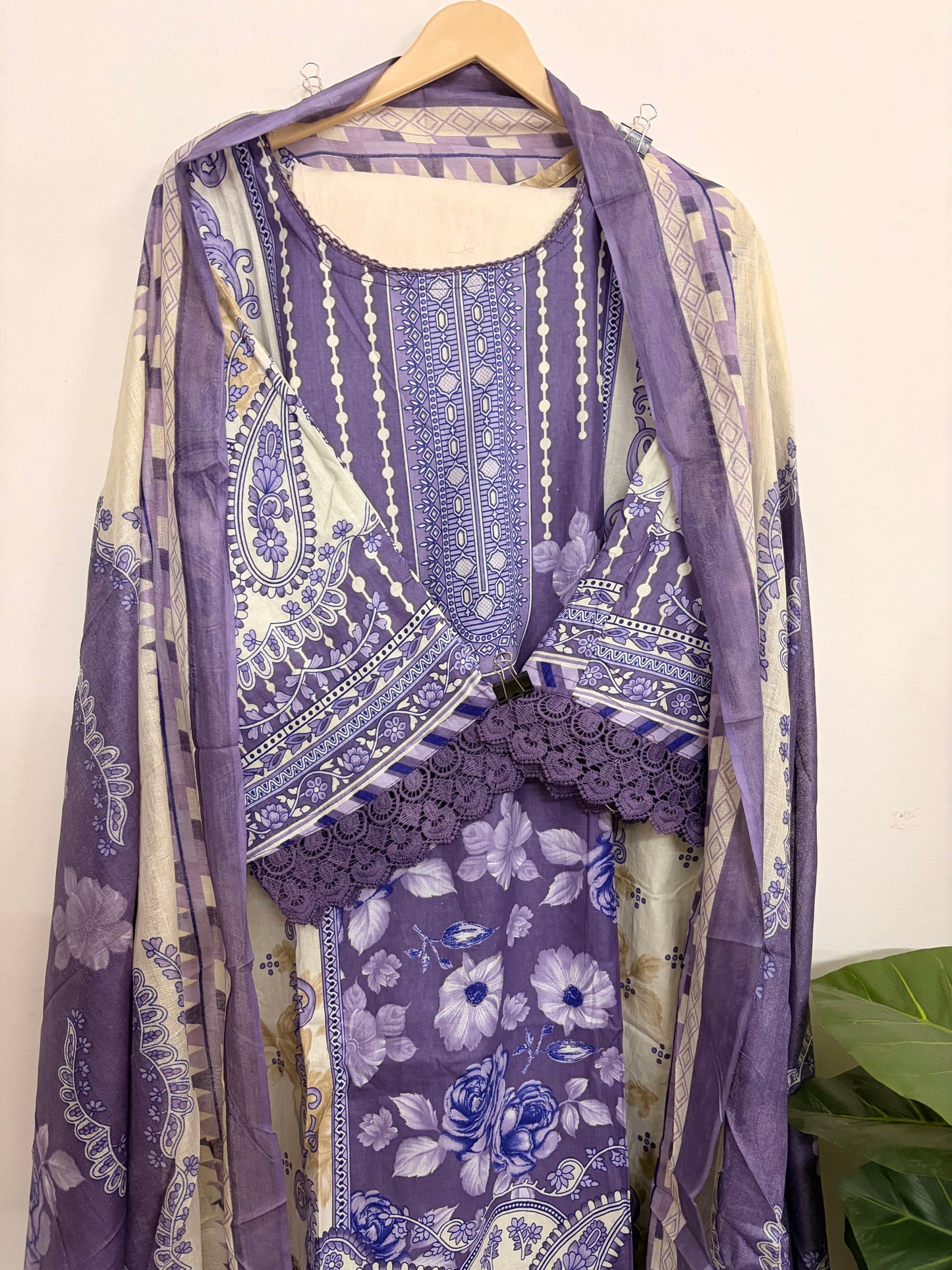 T126- Premium Pure Cotton Pakistani three-piece suit
