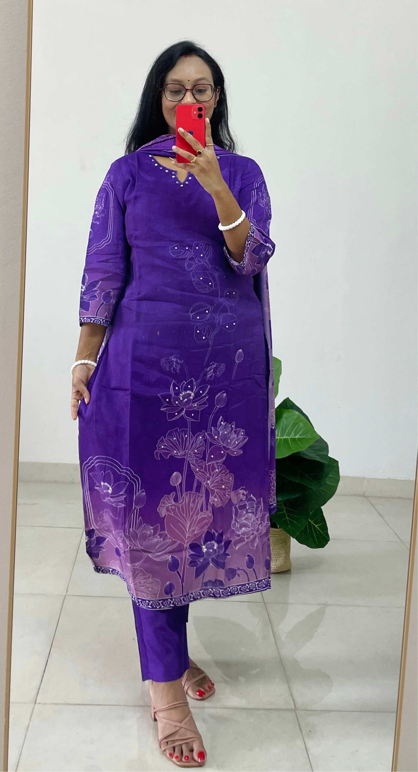 T013- Premium pure Muslin silk kurta set