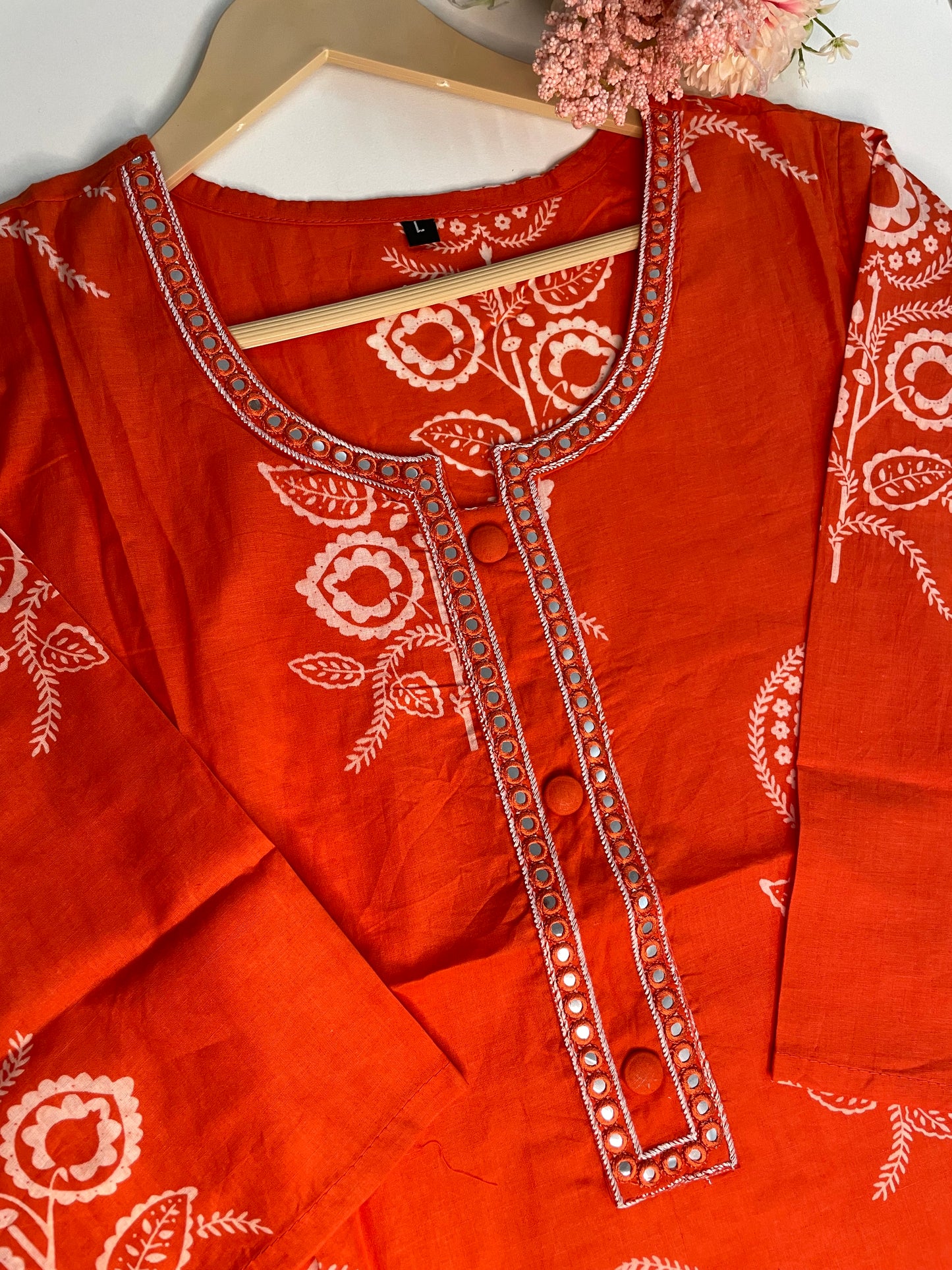 T065-Premium Pure cotton kurti with pant and dupatta