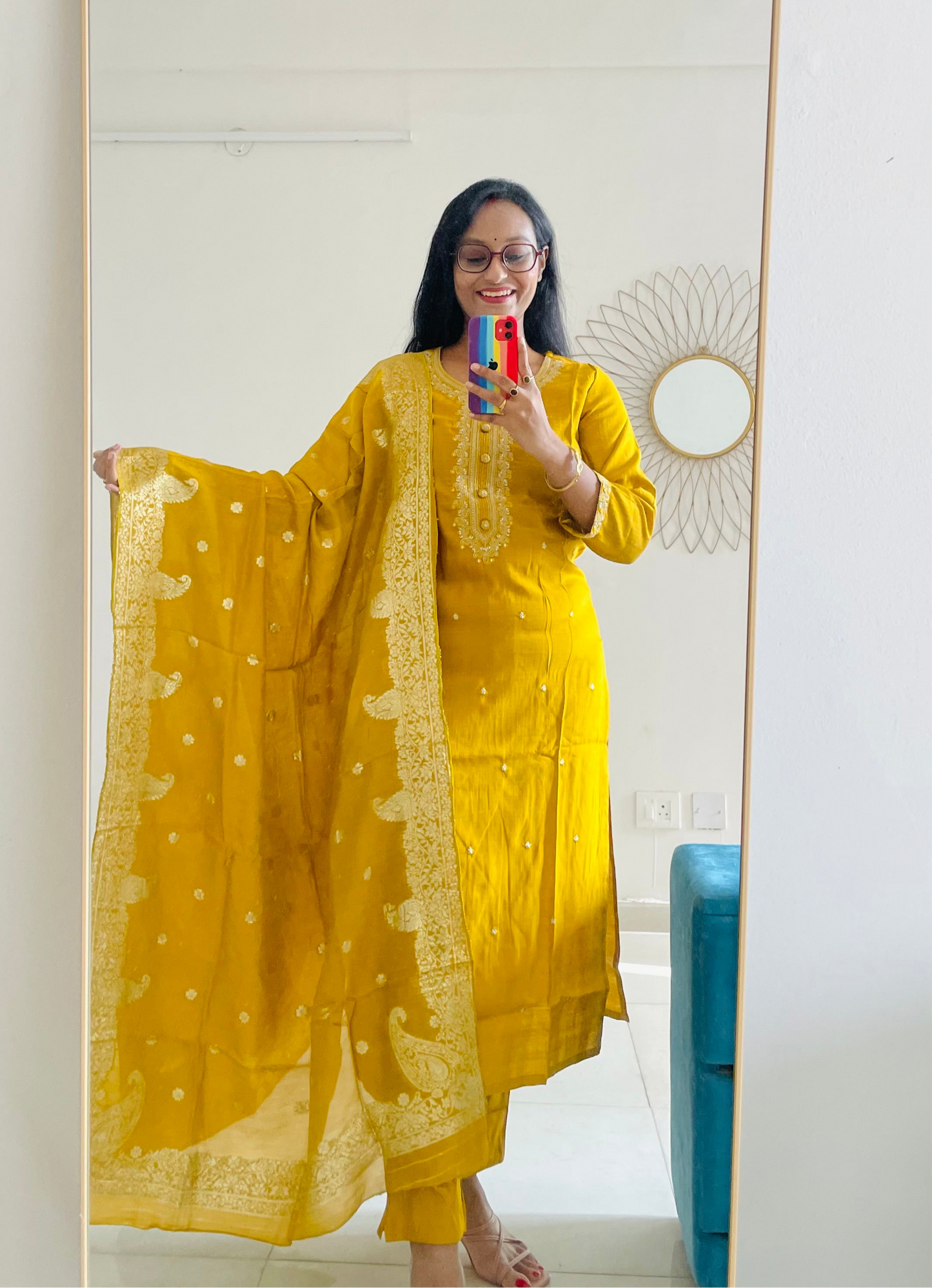T023-GOLDEN HOUR WEAVE ROMAN SILK SUIT SET