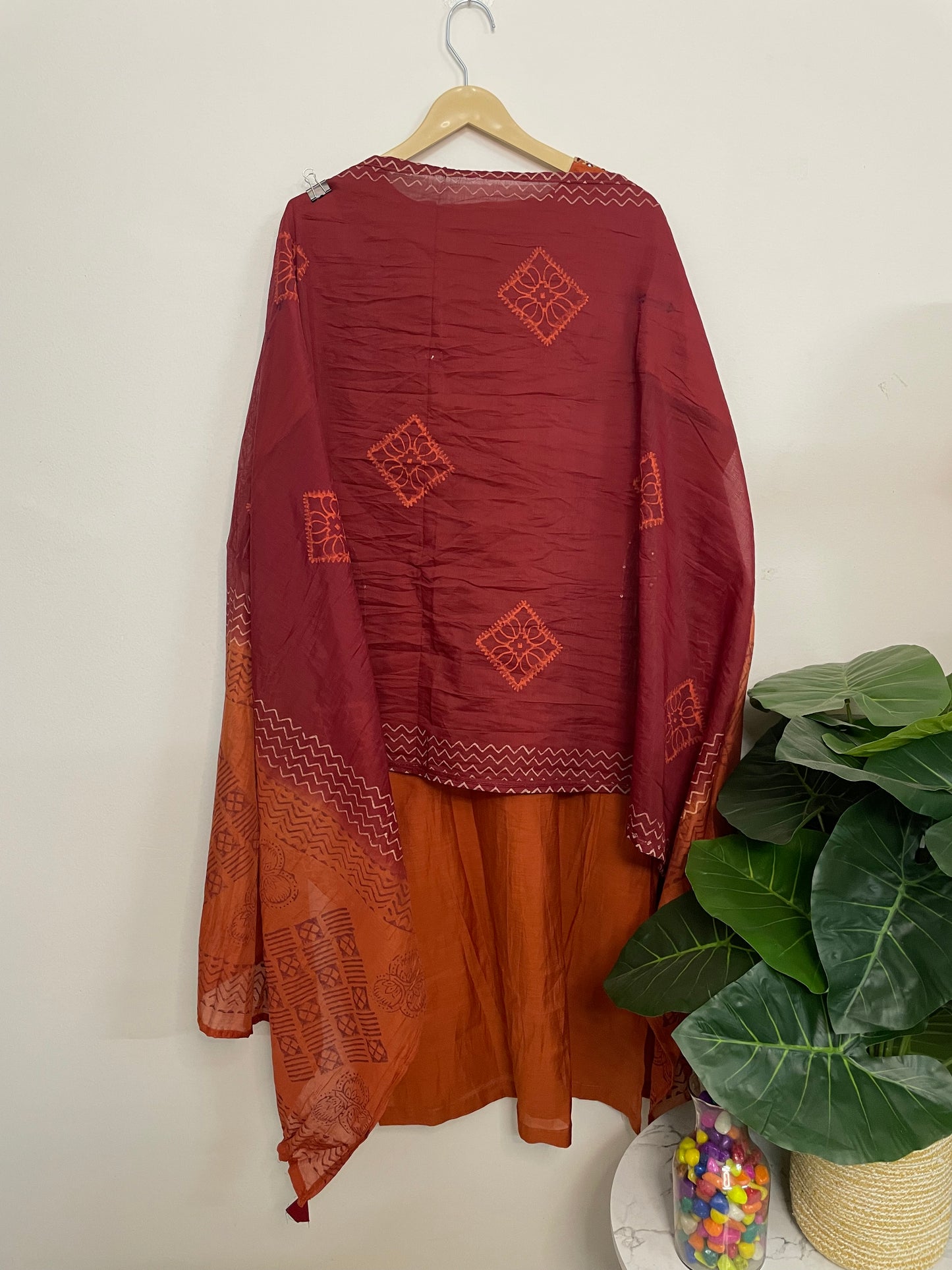 T068-Premium Pure cotton kurti with pant and dupatta