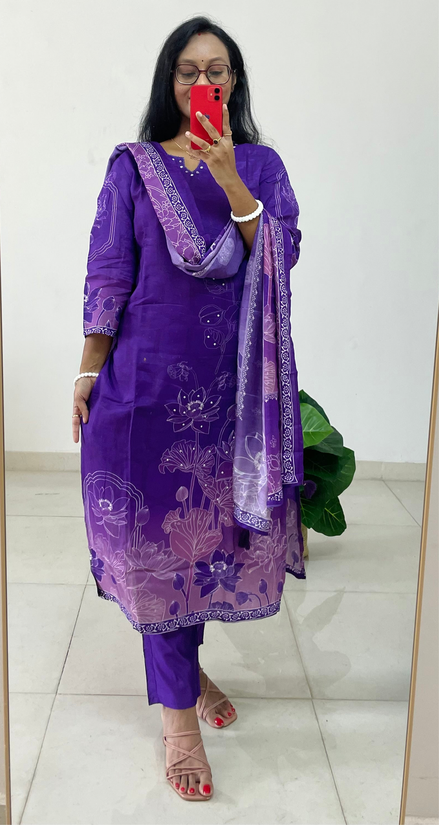 T013- Premium pure Muslin silk kurta set