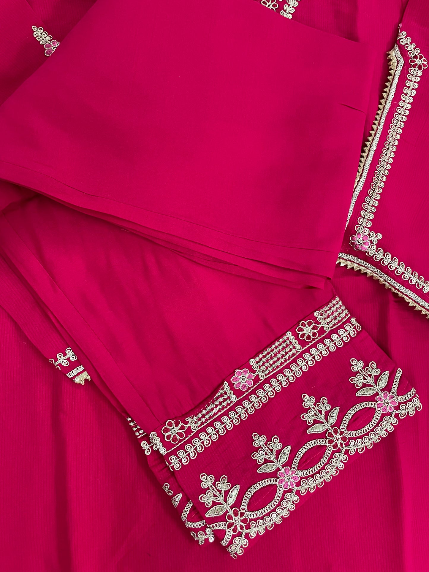T047-Premium imported soft silk Kurti with pant and dupatta