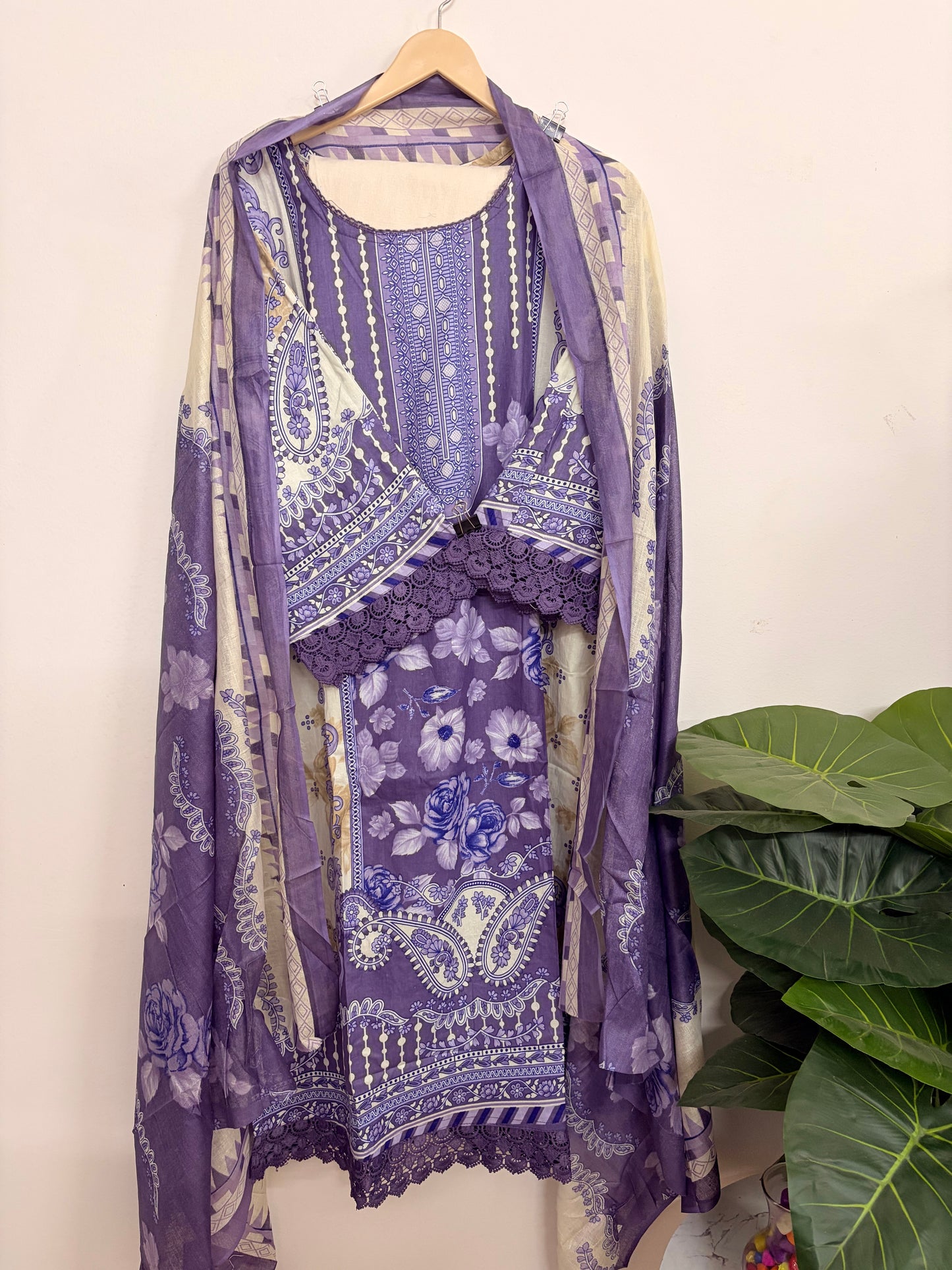 T126- Premium Pure Cotton Pakistani three-piece suit