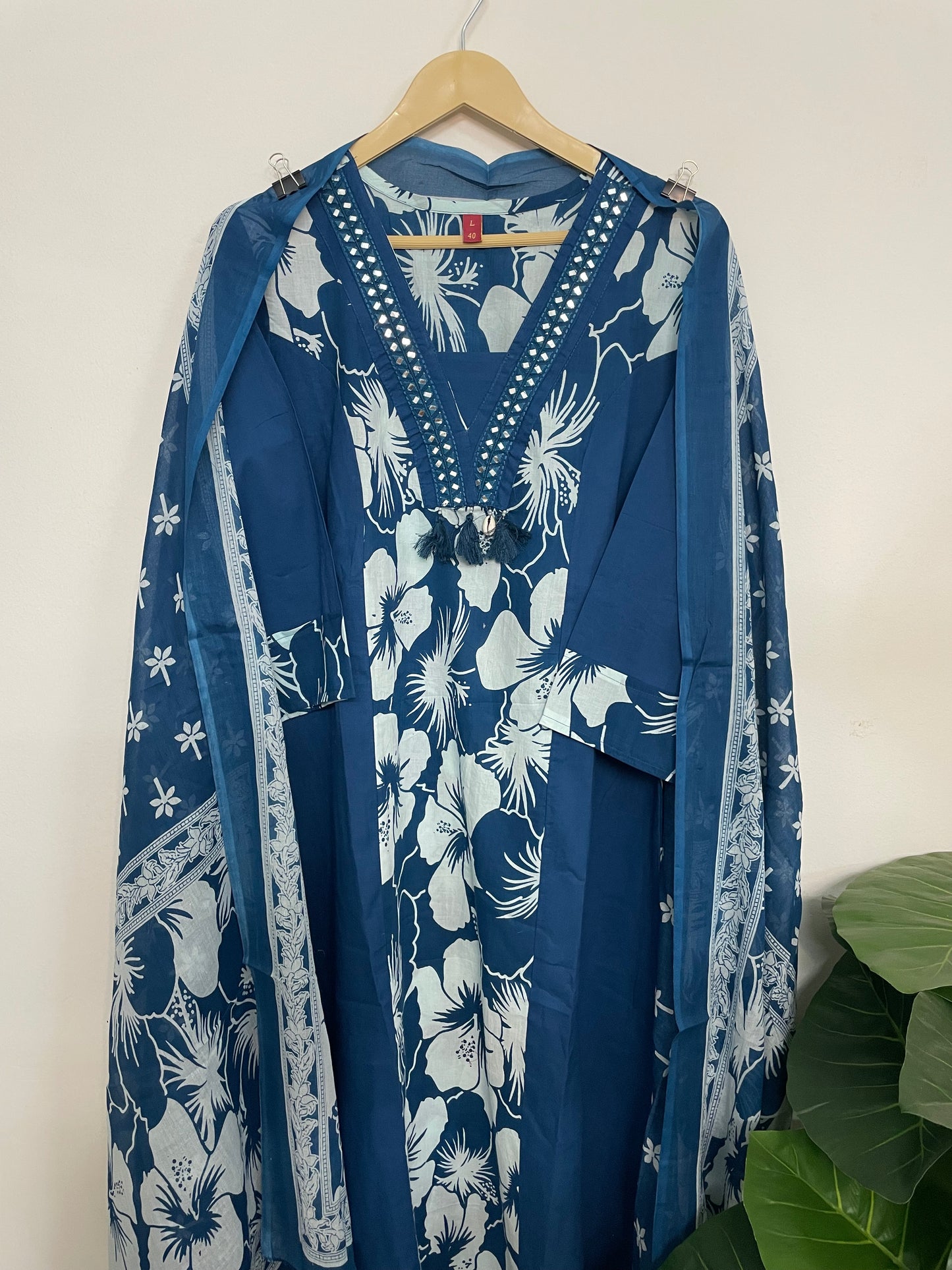 T072-Premium Pure cotton kurti with pant and dupatta