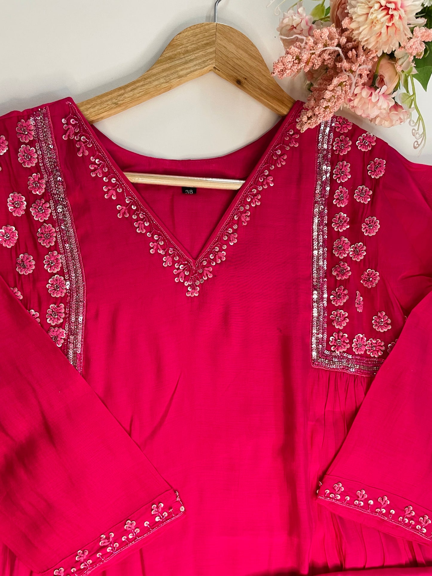 T054-Premium Pure Mul Chanderi kurti with pant and dupatta