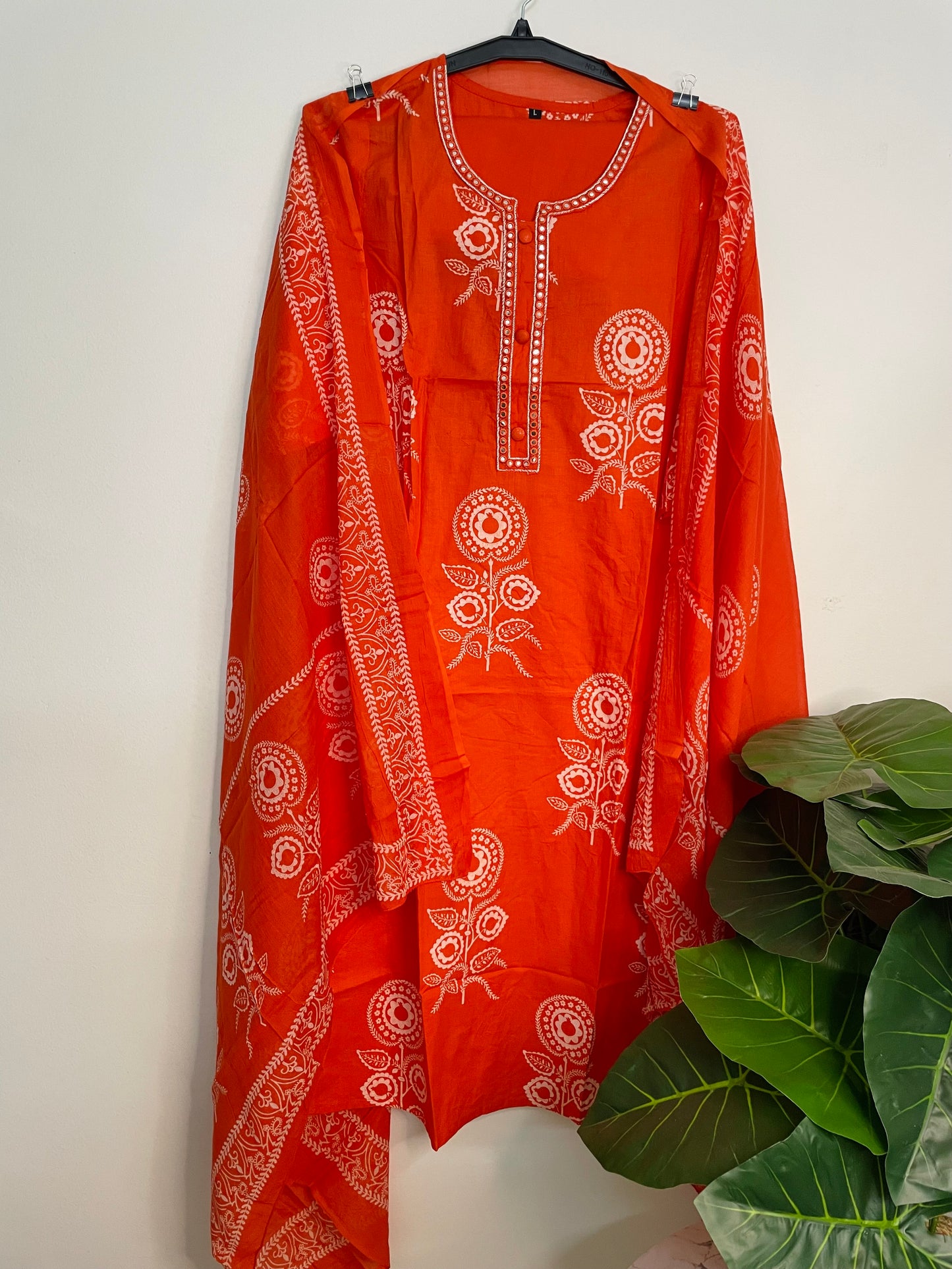 T065-Premium Pure cotton kurti with pant and dupatta