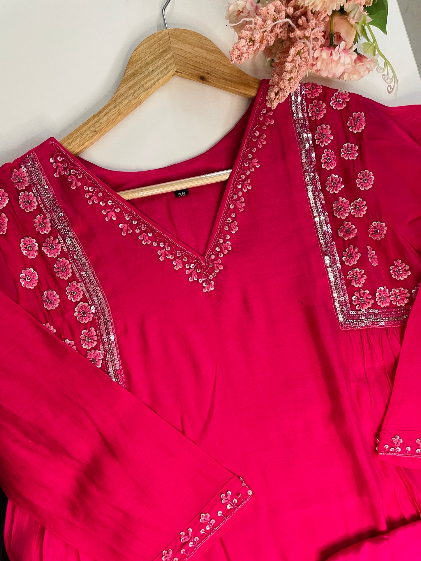 T054-Premium Pure Mul Chanderi kurti with pant and dupatta