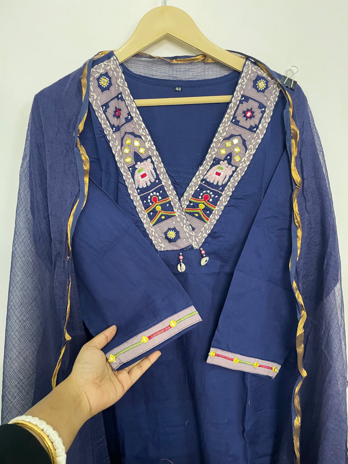 T067-Premium Pure cotton kurti with pant and dupatta