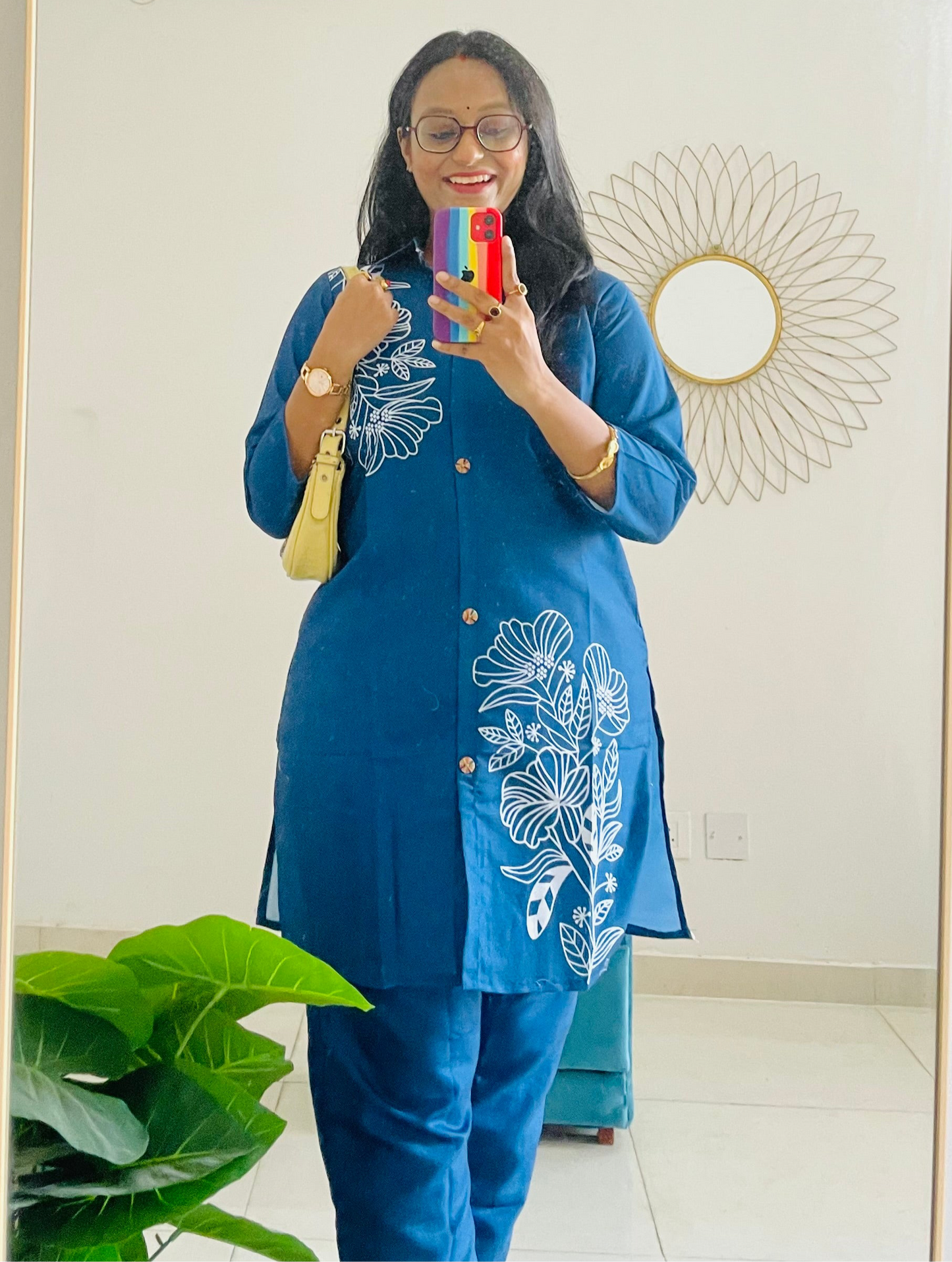 T034-NAVY MUSE PREMIUM COTTON CO-ORD