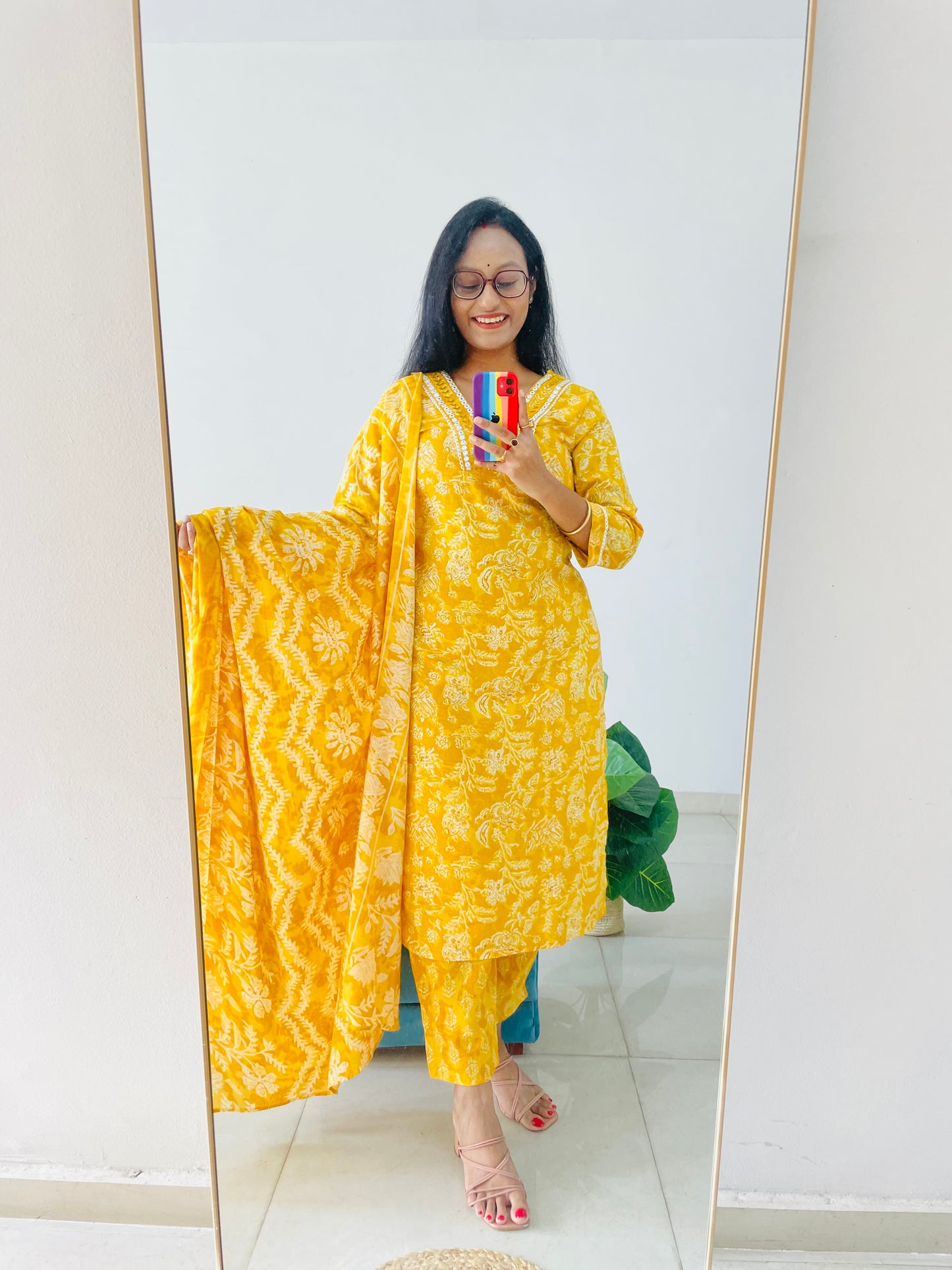 T015- Premium Pure cotton kurti with pant and dupatta