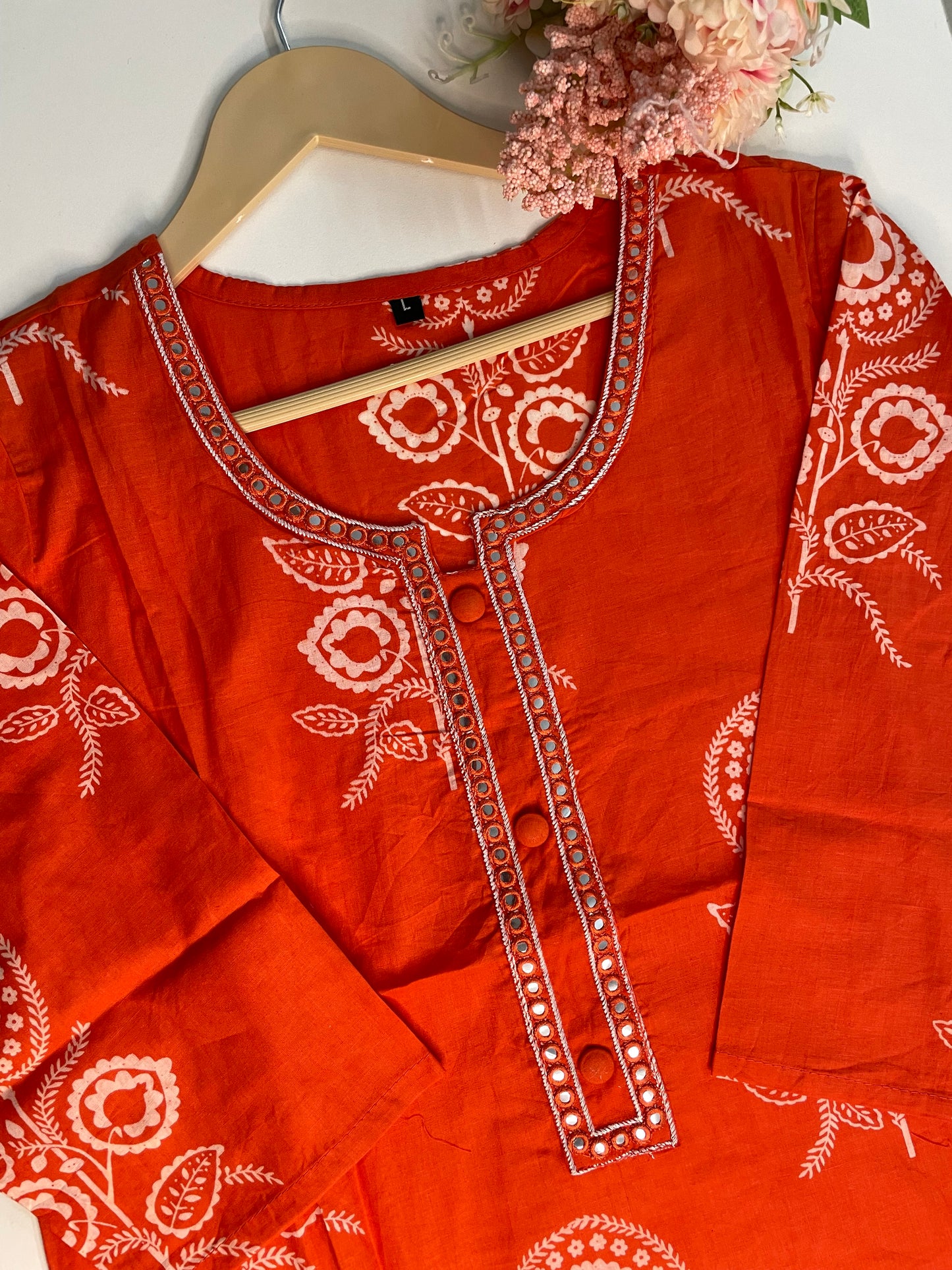 T065-Premium Pure cotton kurti with pant and dupatta