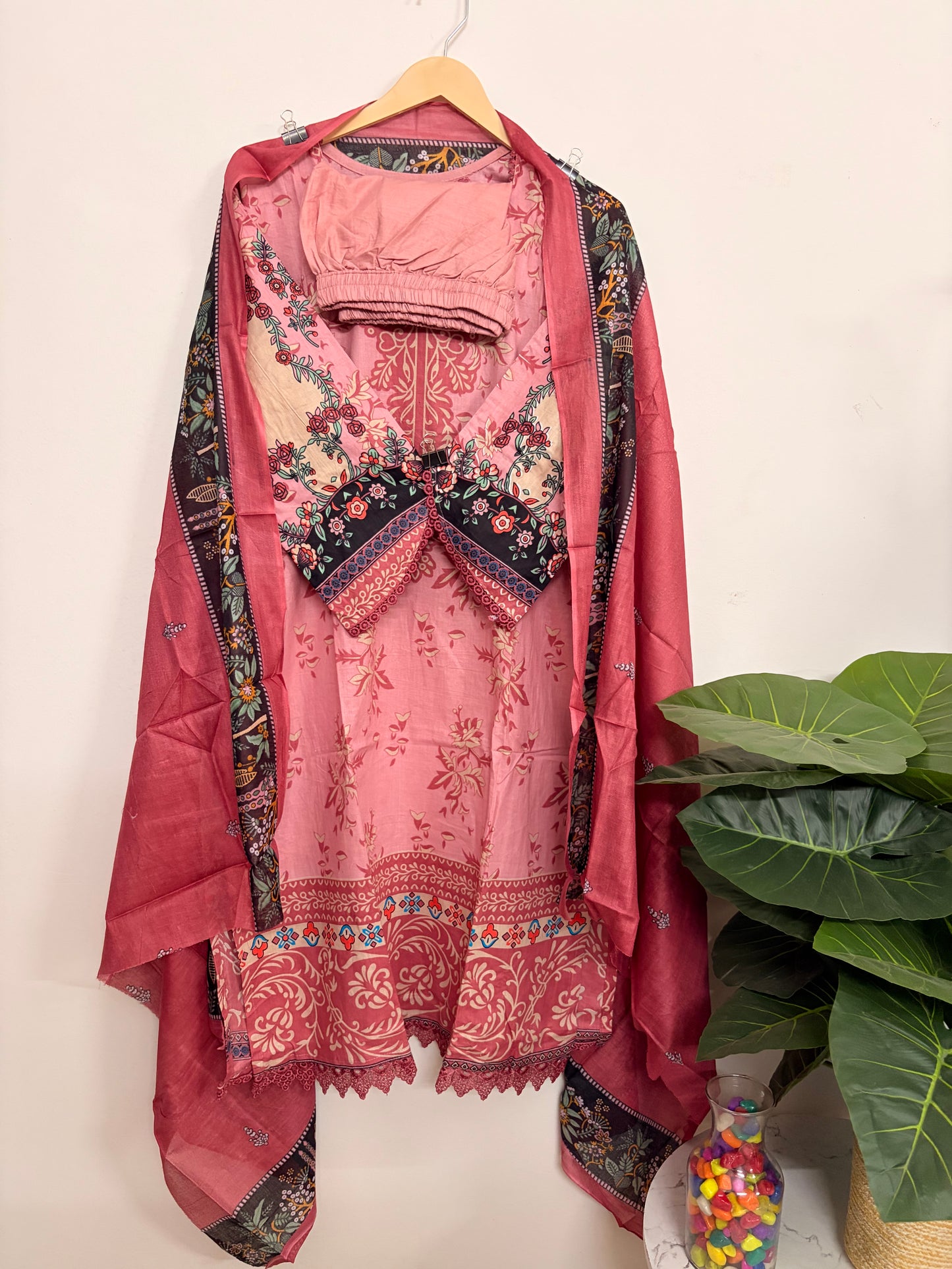 T122- Premium Pure Cotton Pakistani three-piece suit set