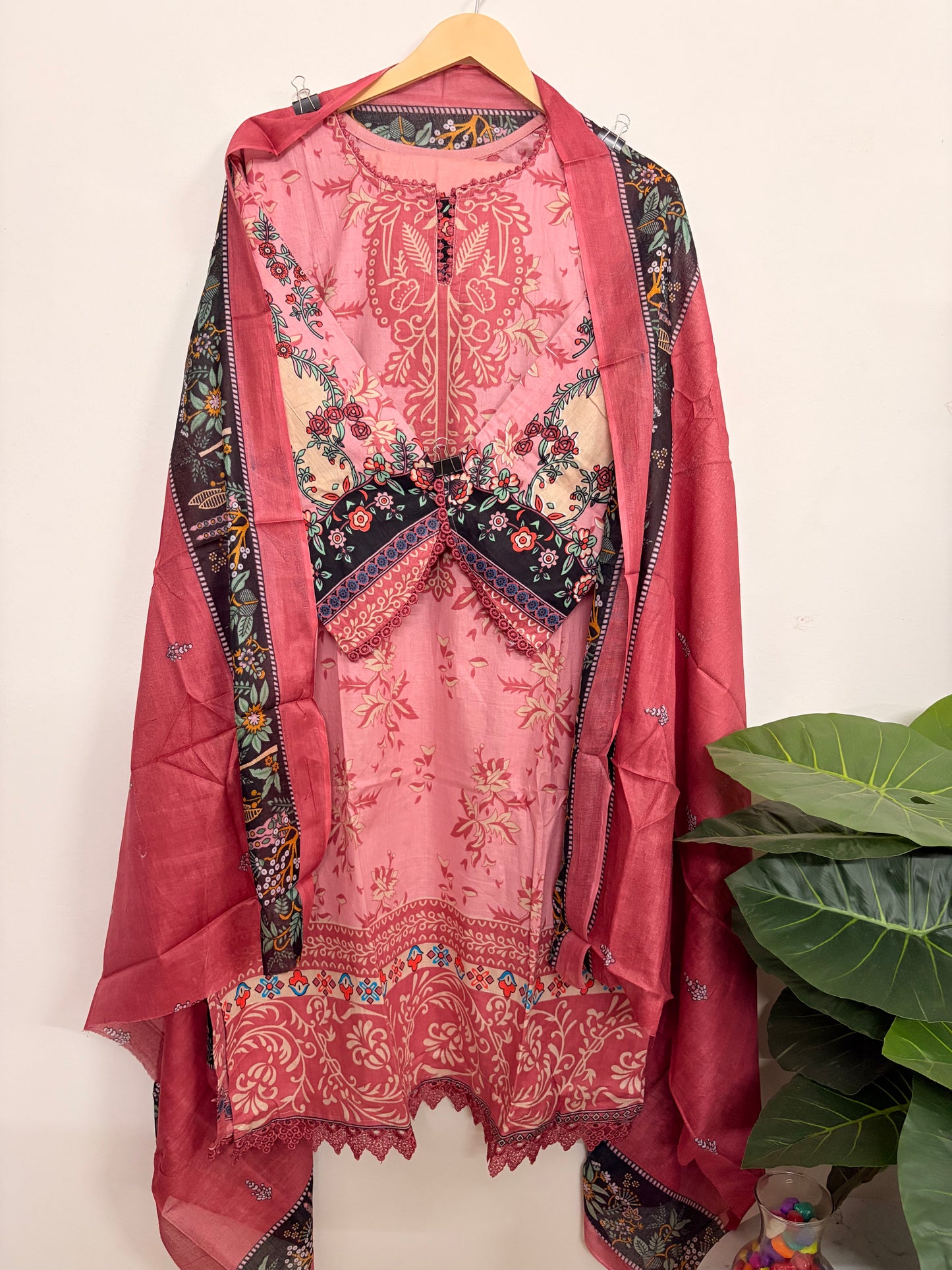 T122- Premium Pure Cotton Pakistani three-piece suit set