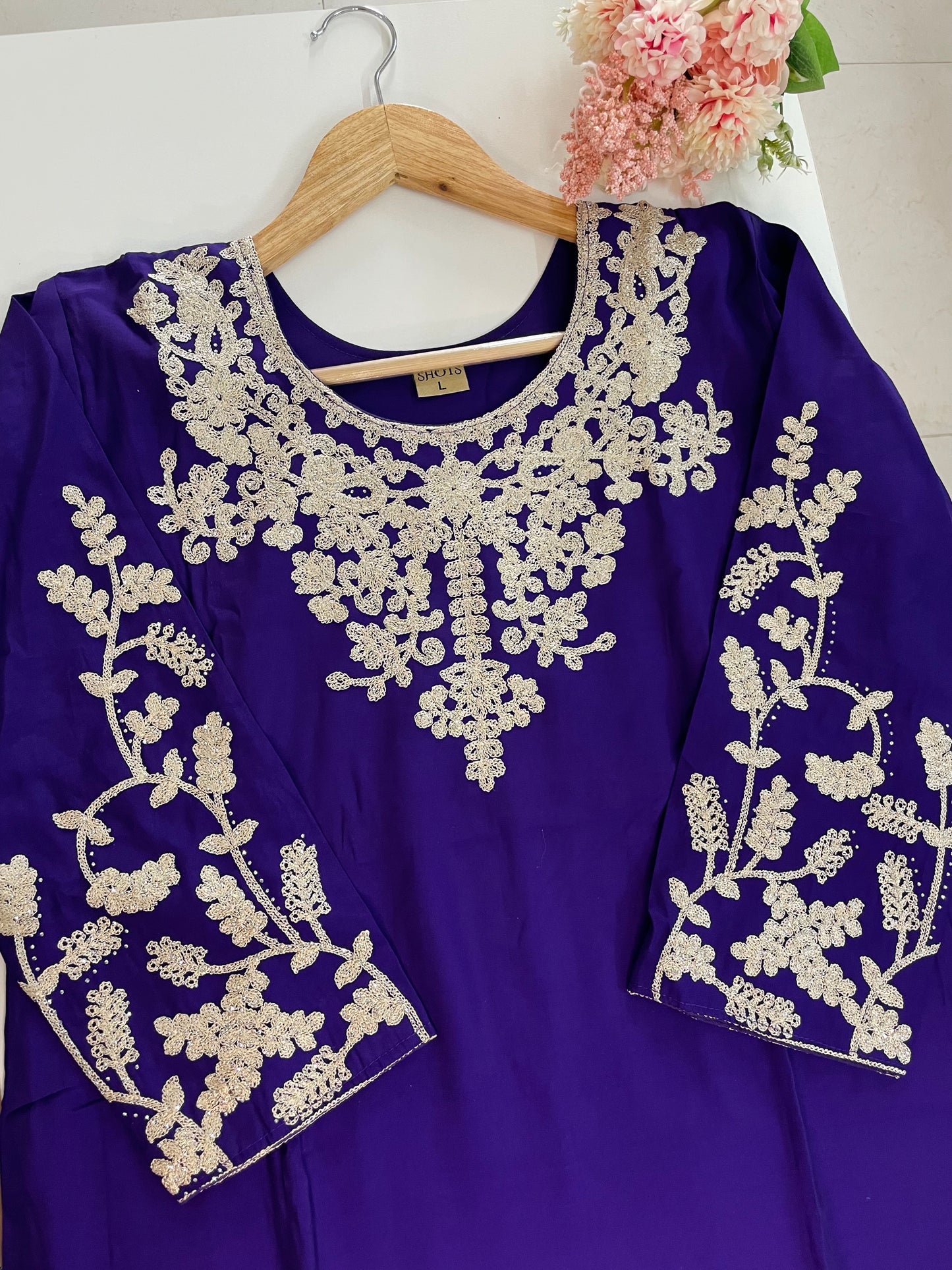 T048-Premium Roman Silk kurti with pant and dupatta