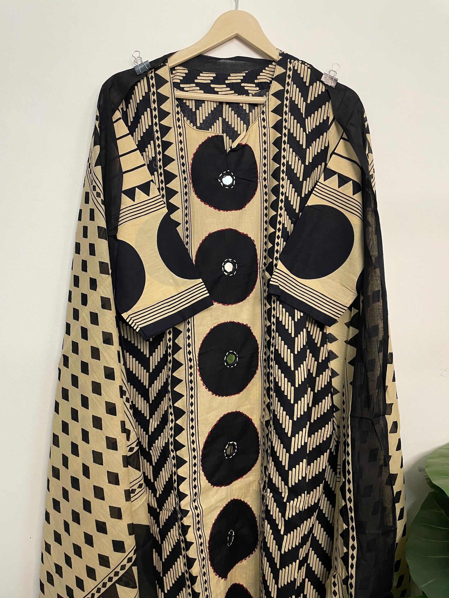 T083- Premium Pure cotton straight Kurti with pant and dupatta