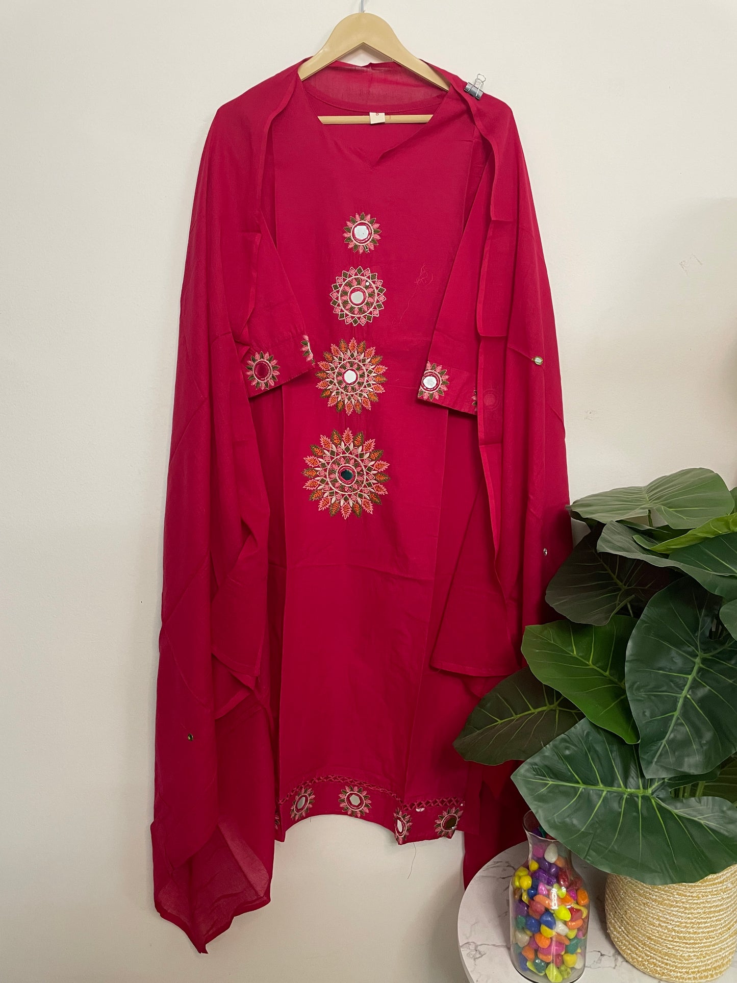 T069-Premium Pure cotton kurti with pant and dupatta