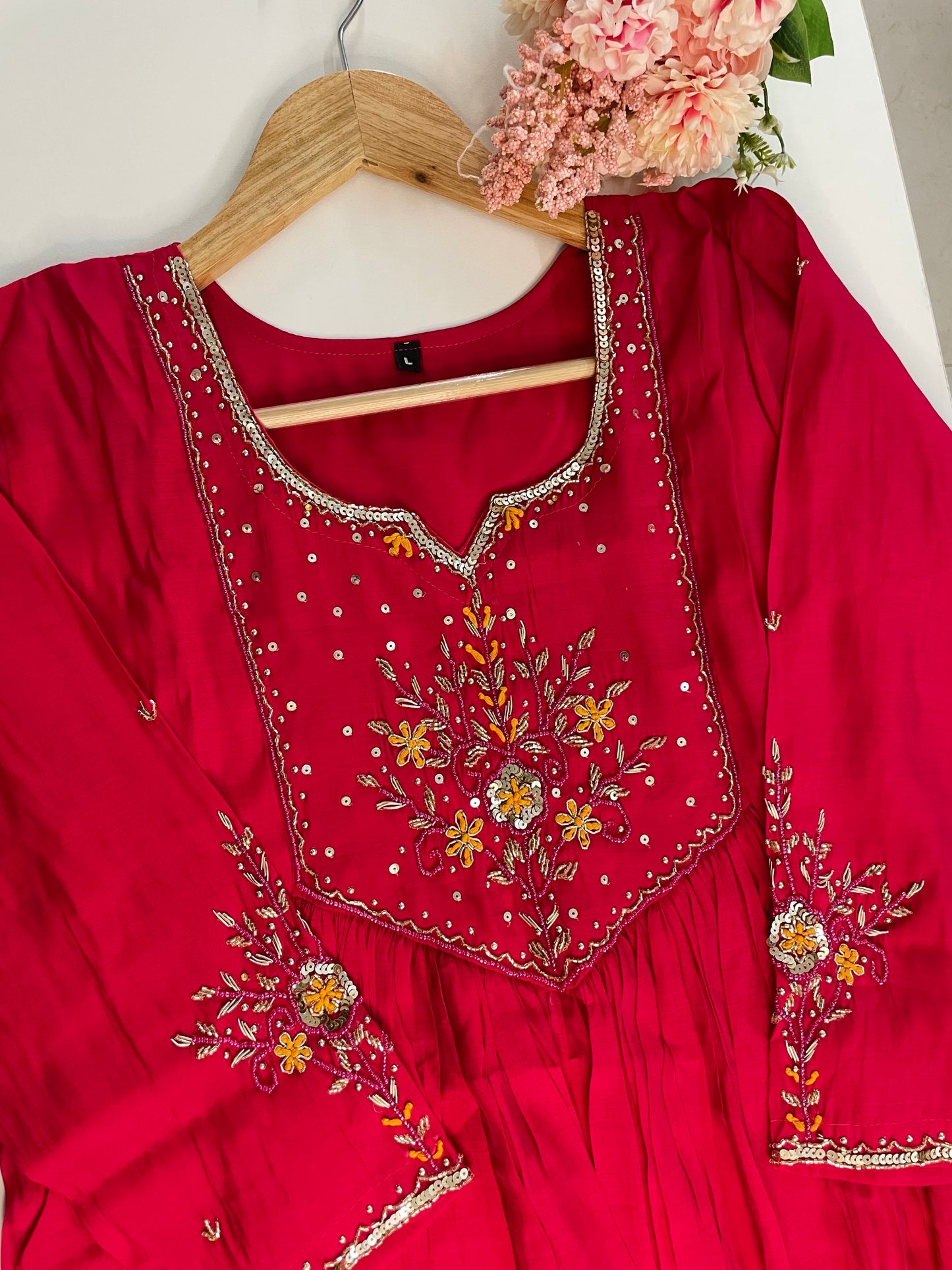T055-Premium Mul Chanderi Kurti with pant and dupatta