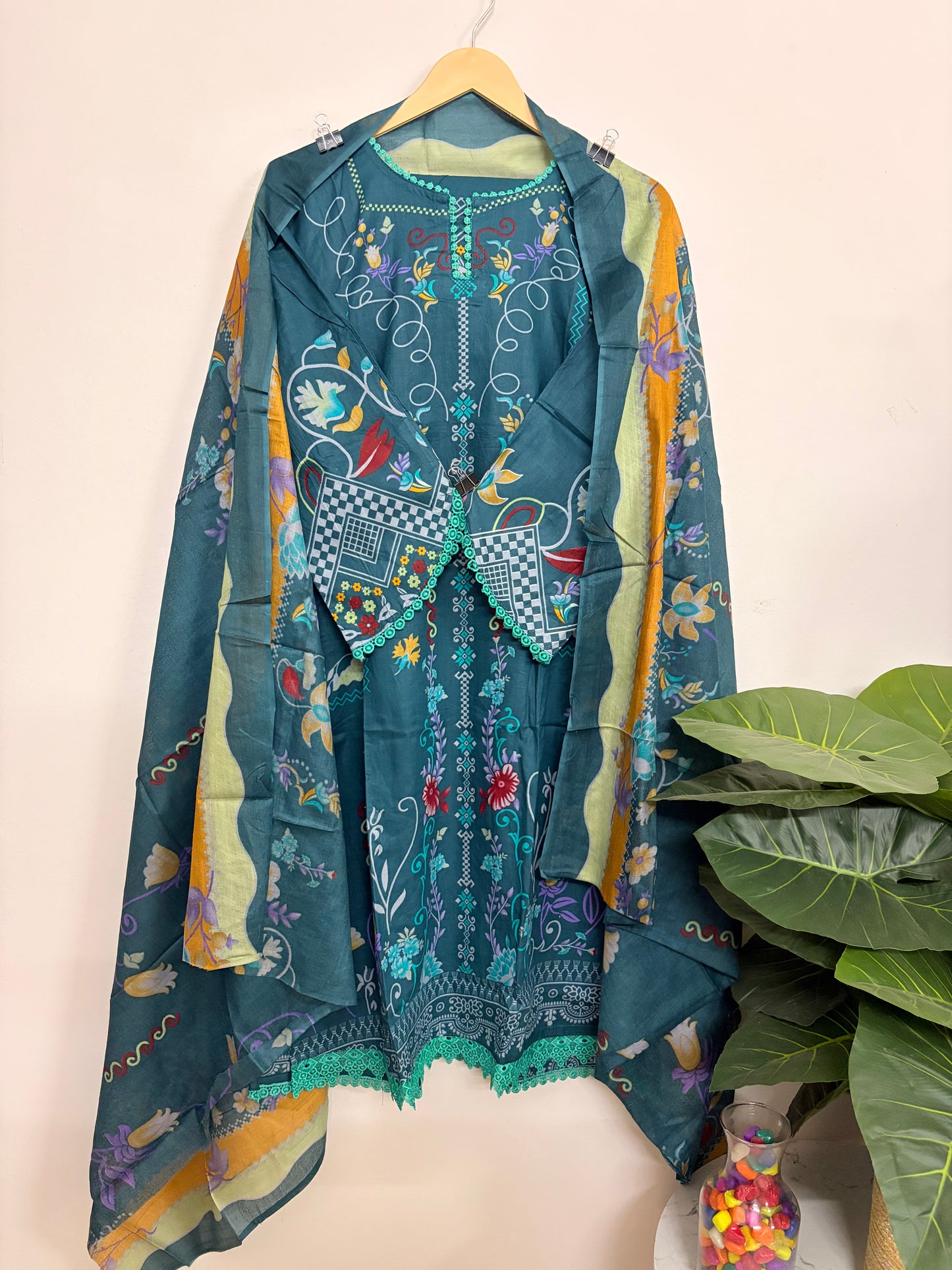T120- Premium Pure Cotton Pakistani three-piece suit set