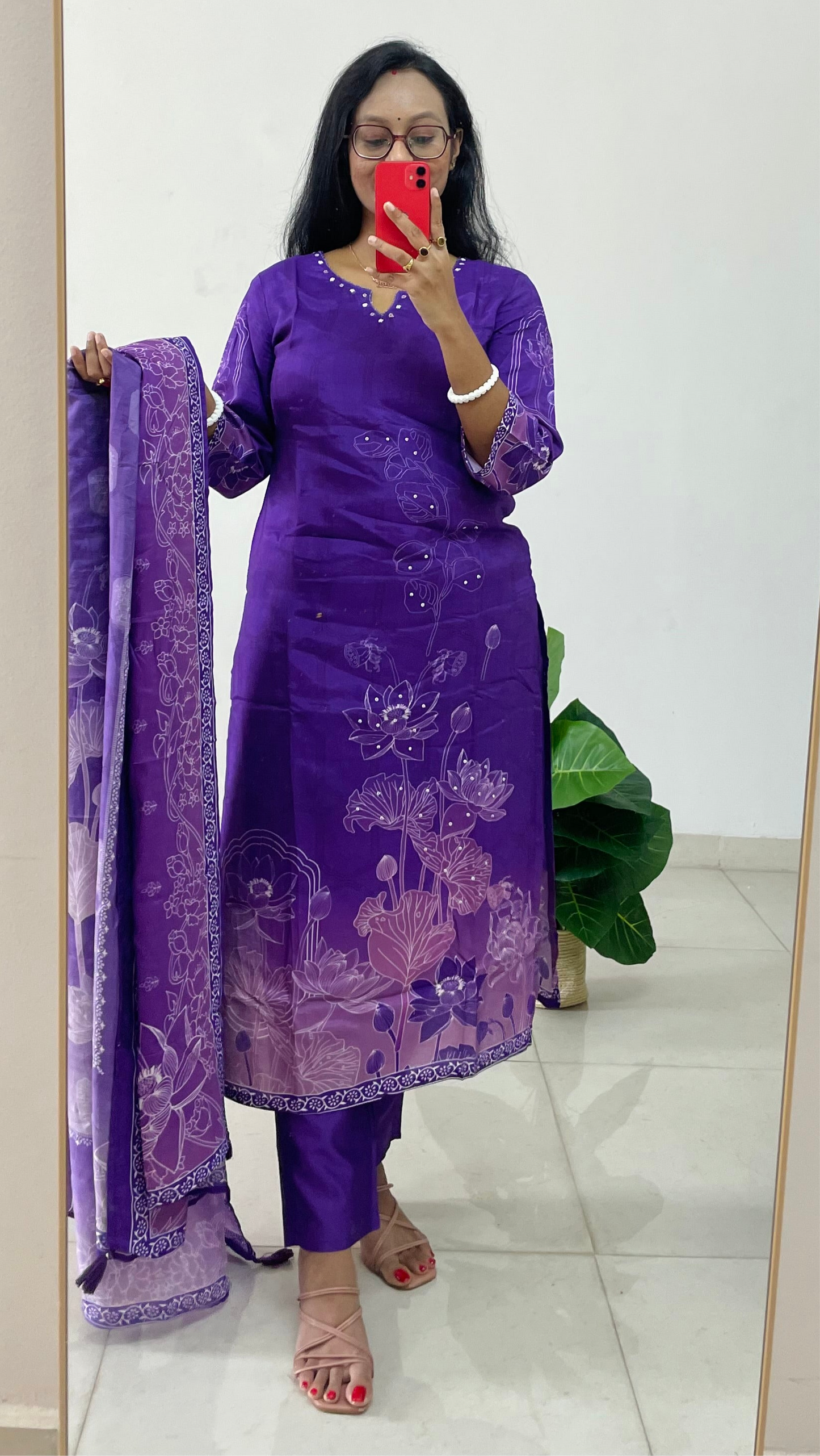 T013- Premium pure Muslin silk kurta set